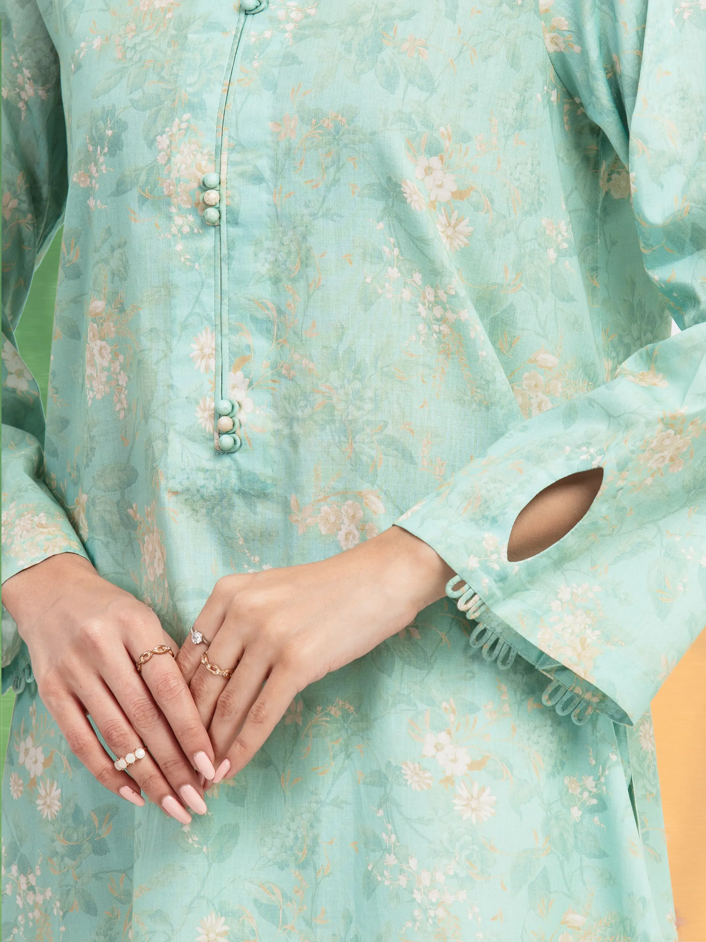 Unstitched Printed Lawn Shirt Trouser - EWU5A1-35691ST - Image 4