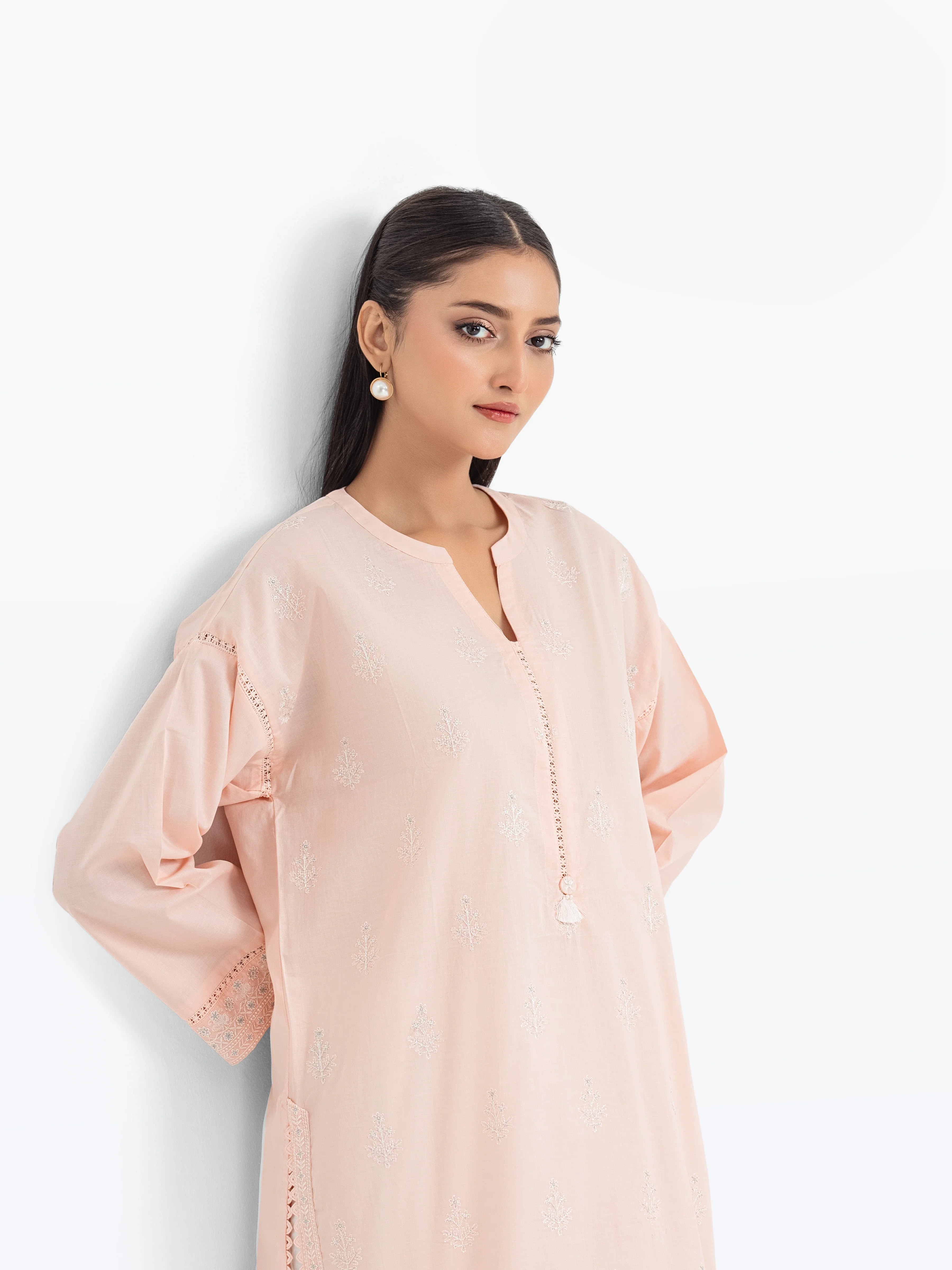Pret Embroidered Cambric Shirt - EWTKE25-81605S - Image 2