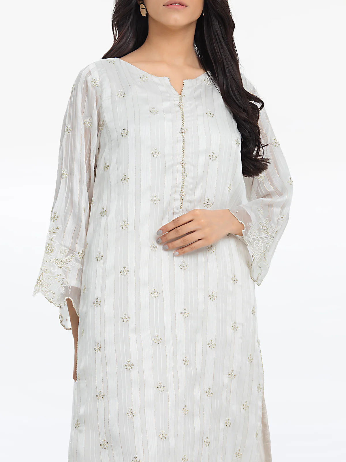 Pret Embroidered Chiffon Shirt - EWTPLE24-00012S - Image 2