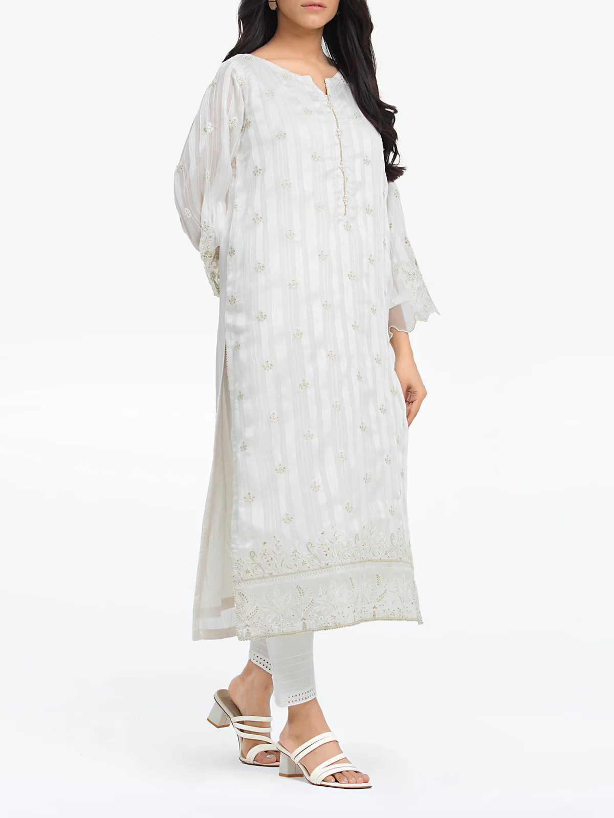 Pret Embroidered Chiffon Shirt - EWTPLE24-00012S - Image 3