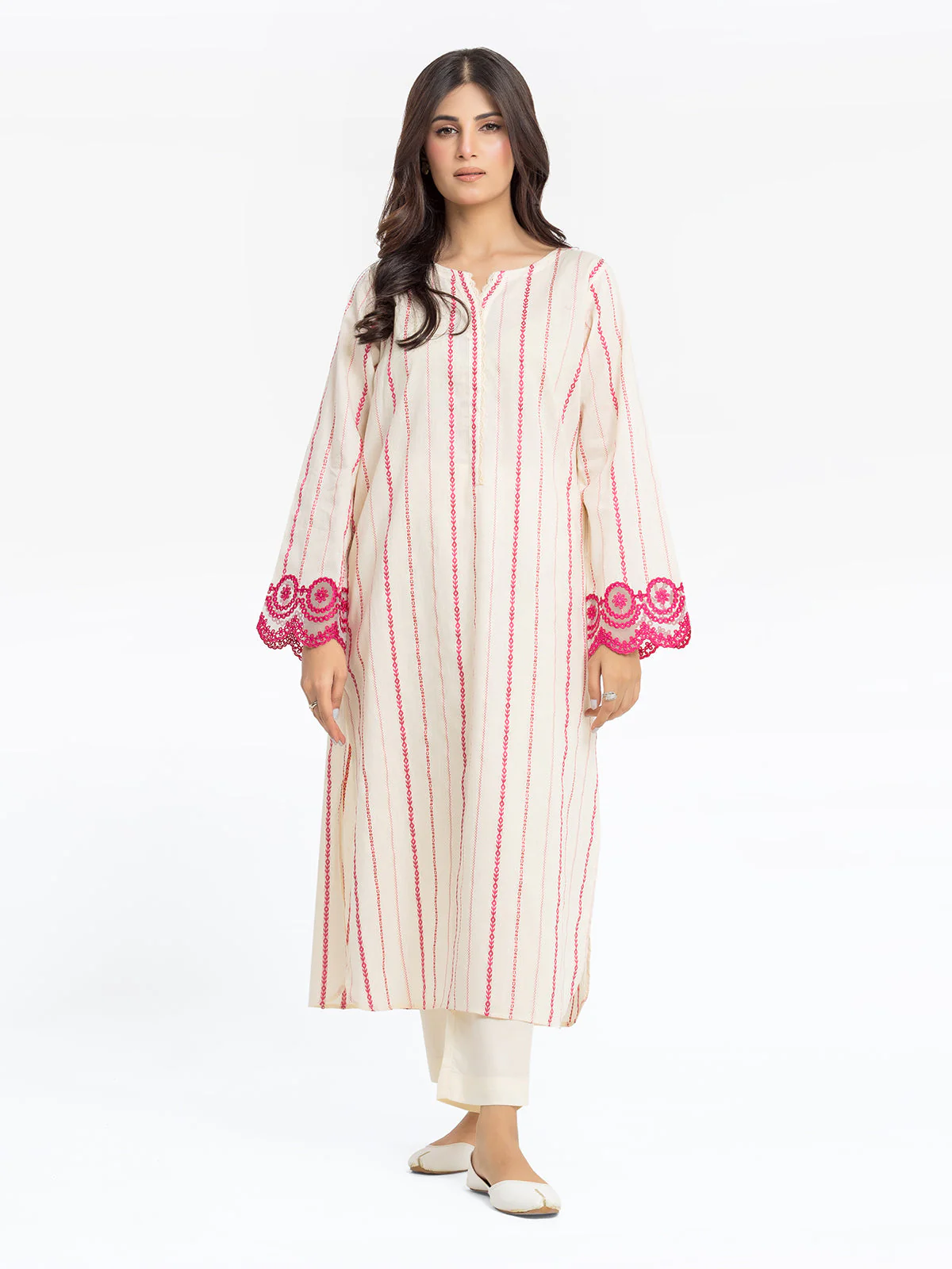 Pret Embroidered Jacquard Shirt - EWTKE24-69643S - Image 2