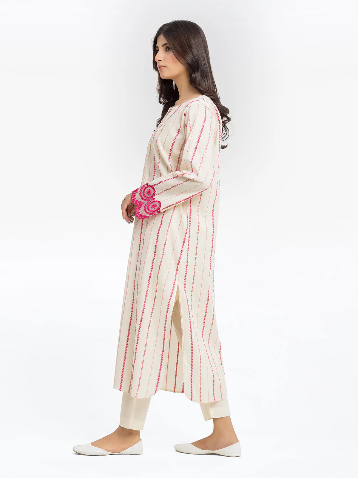 Pret Embroidered Jacquard Shirt - EWTKE24-69643S - Image 4