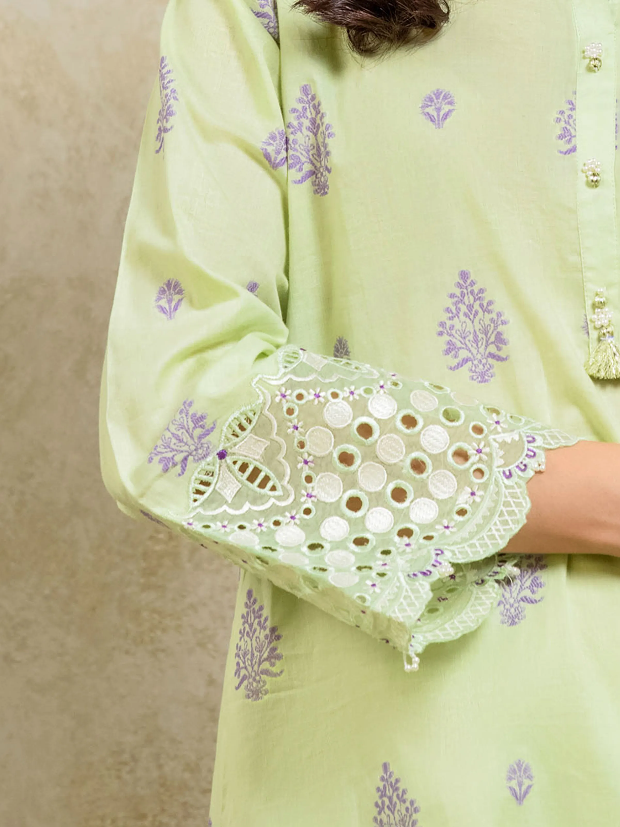 Pret Embroidered Jacquard Shirt - EWTKE5-81080S - Image 3