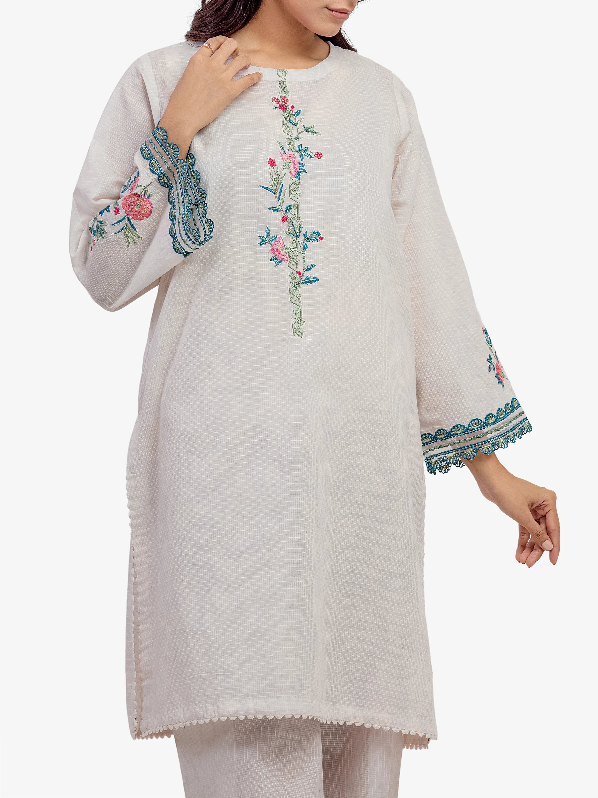 Pret Embroidered Lawn Slub Shirt - EWTKE5-81675S - Image 2