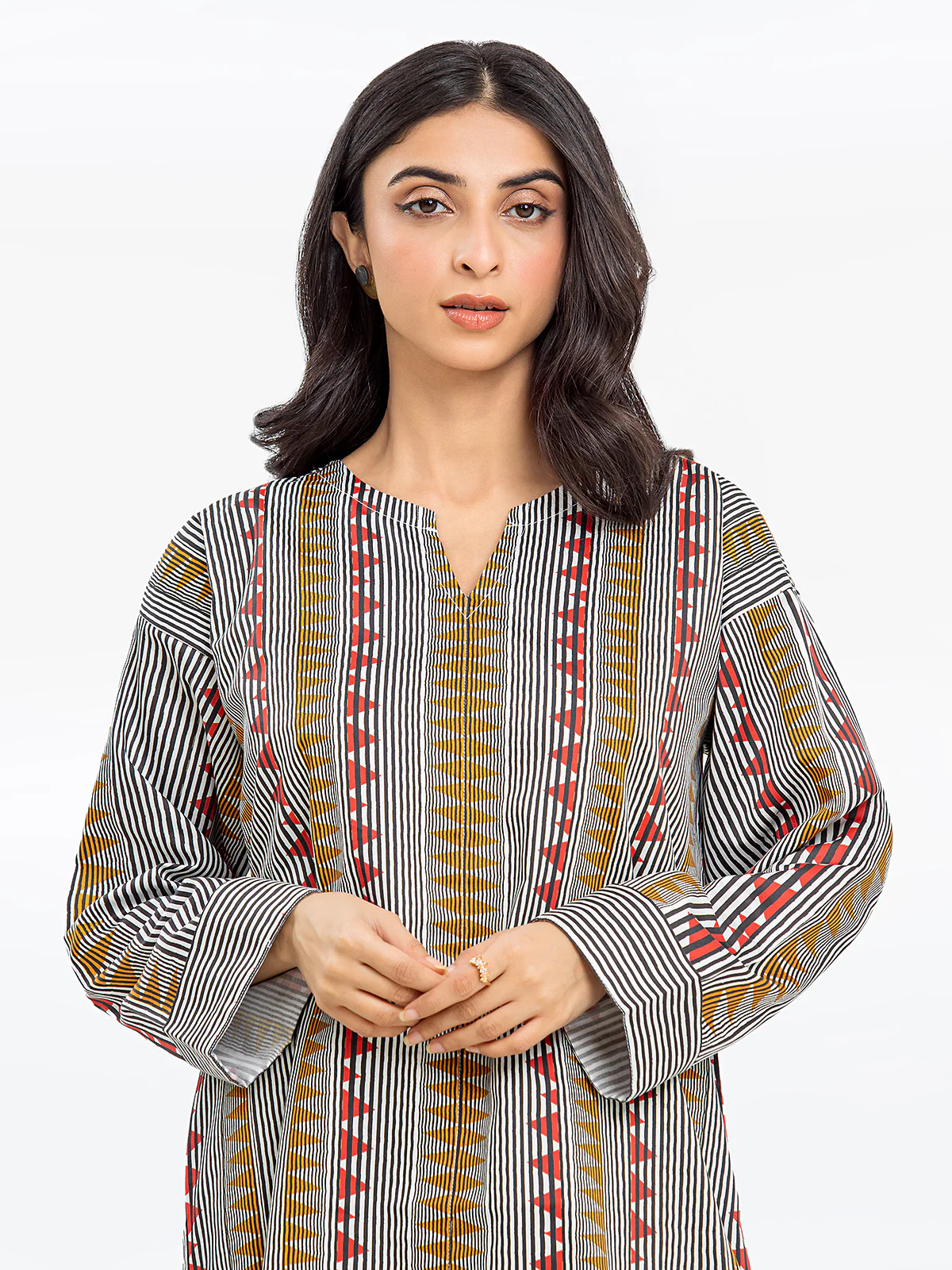 Pret Printed Cotton Satin Shirt - EWTKP24-69690S - Image 2