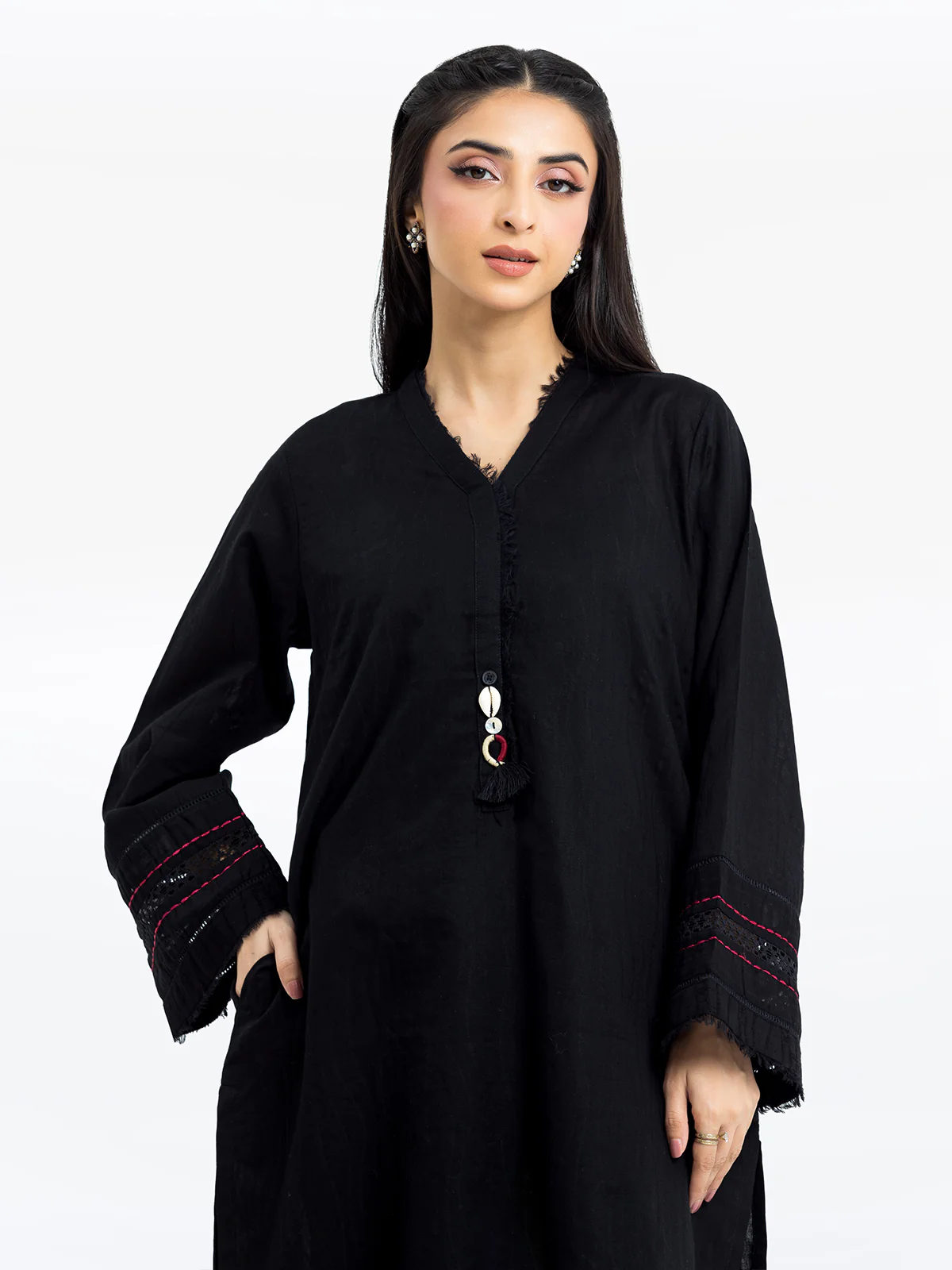 Pret Solid Jacquard Shirt - EWTKS24-69712S - Image 2