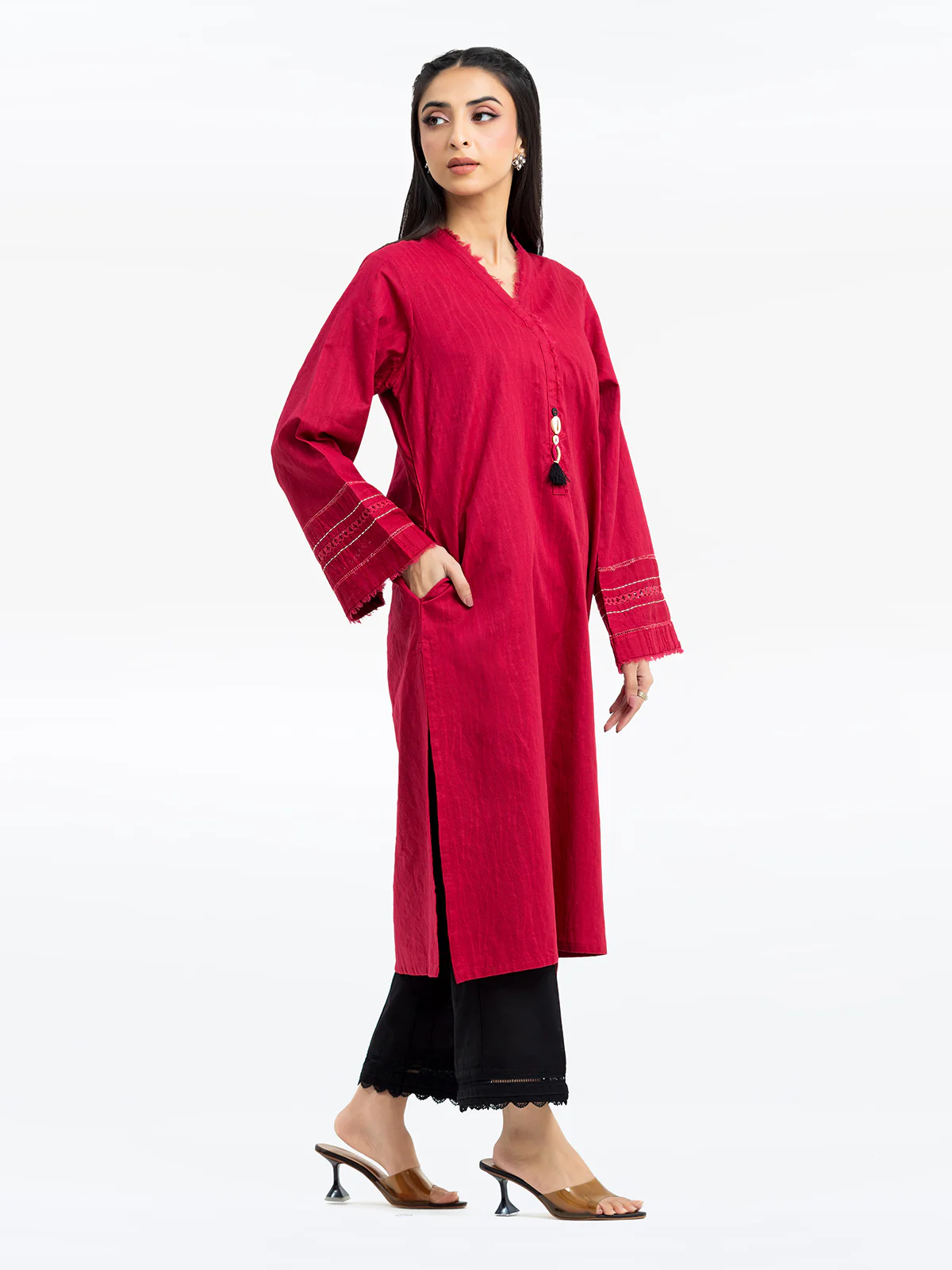 Pret Solid Jacquard Shirt - EWTKS24-69713S - Image 5