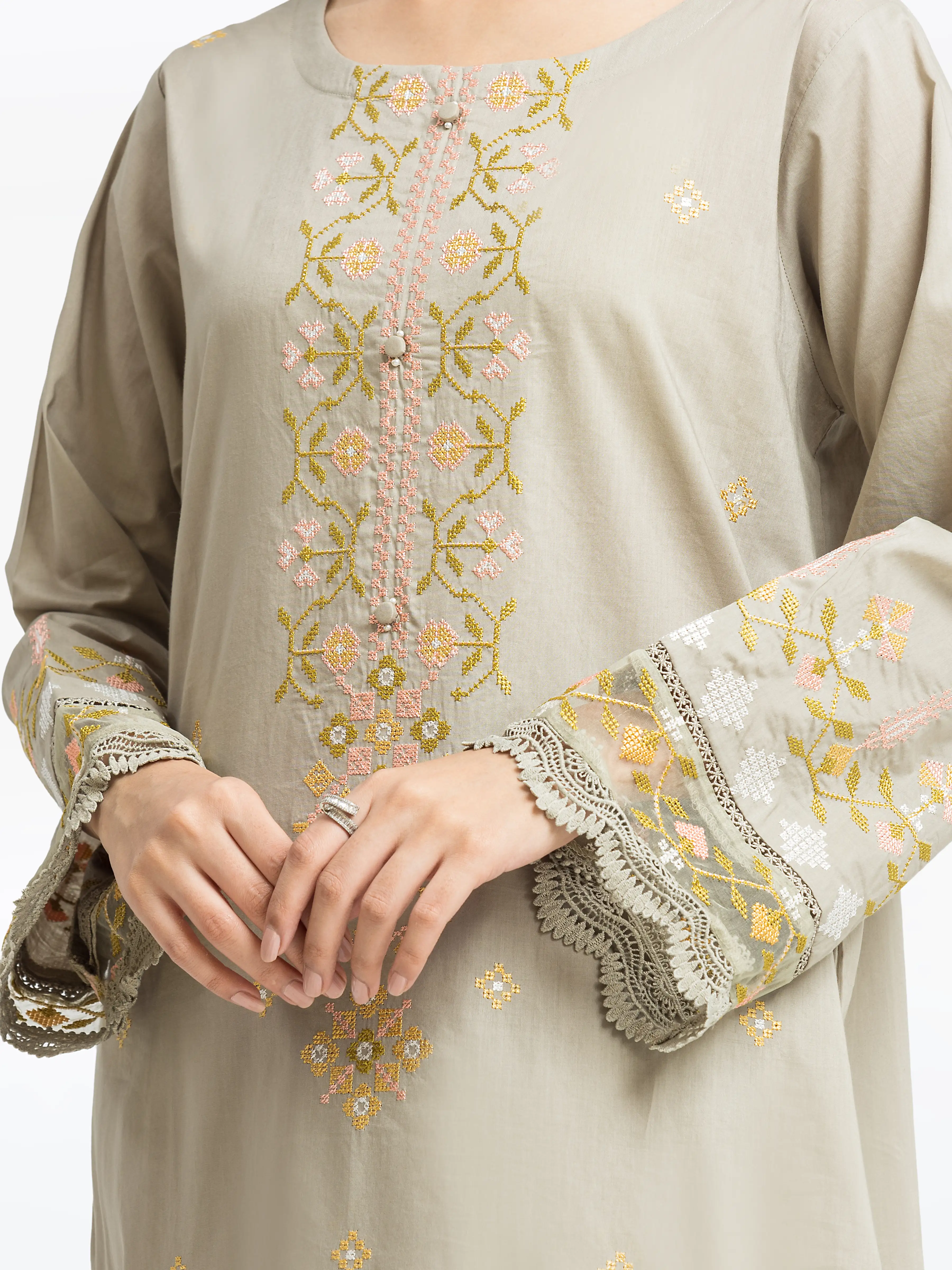 Pret Embroidered Cambric Suit - EWTKE24-81052-3P - Image 4