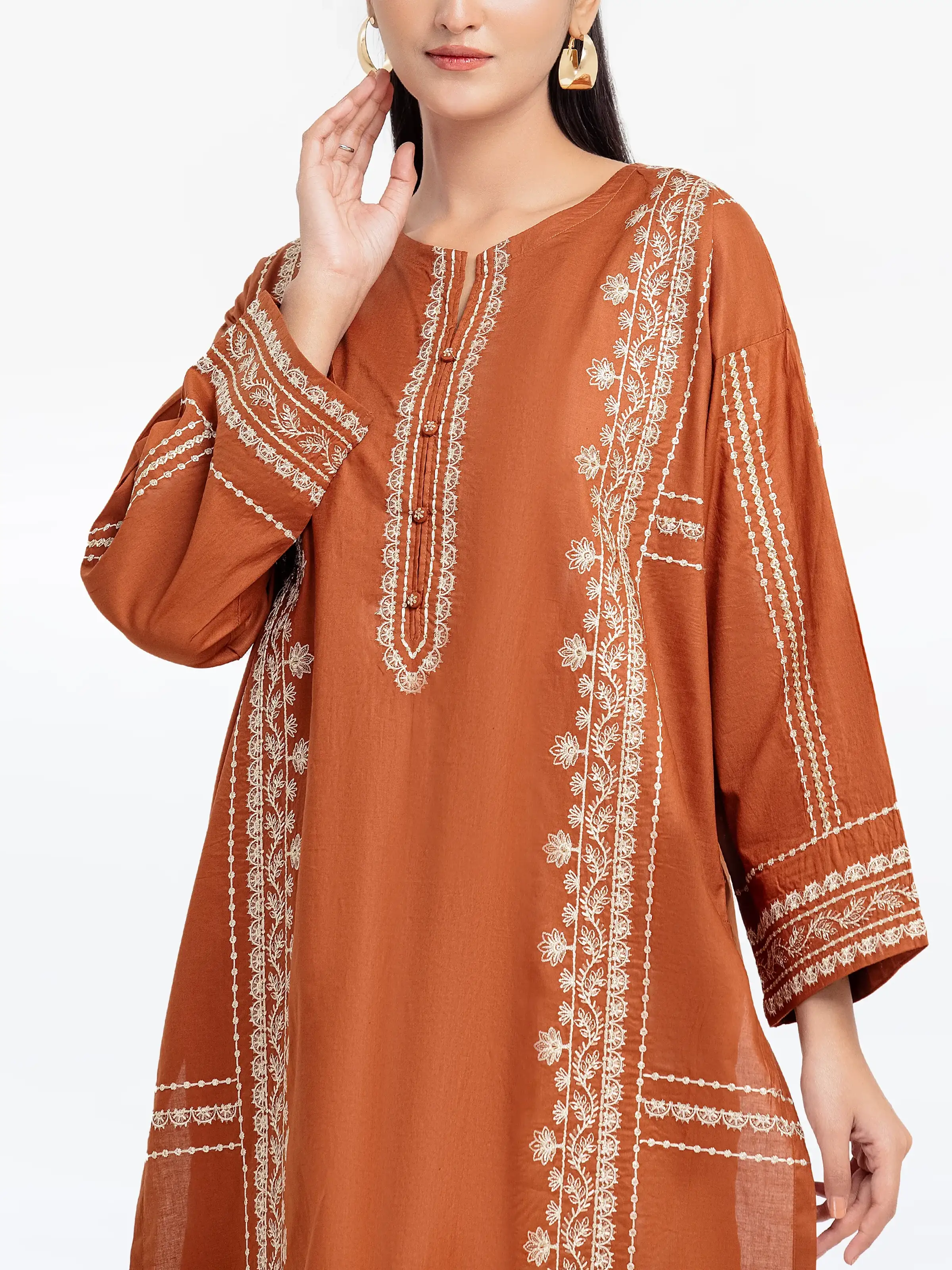 Pret Embroidered Cambric Shirt Trouser - EWTKE5-81631ST - Image 2