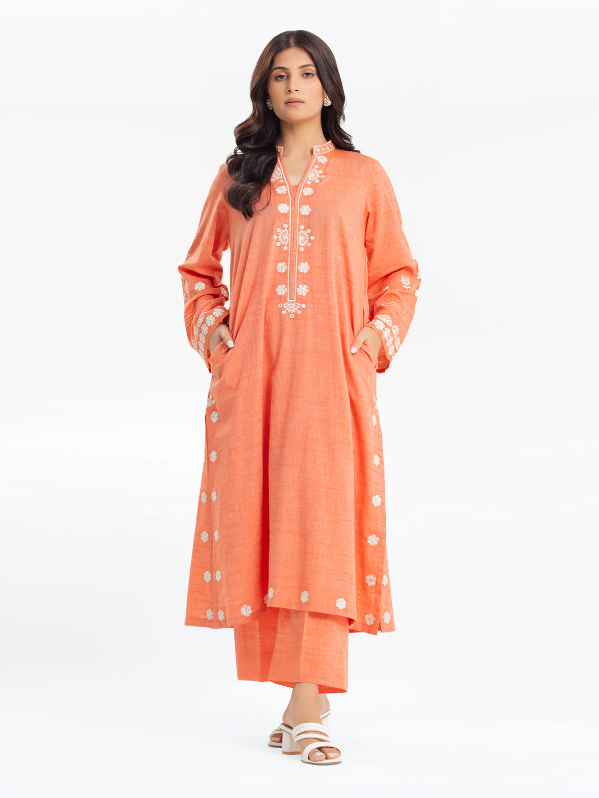 Pret Embroidered Chambray Shirt Trouser - EWTKE24-80351ST - Image 2