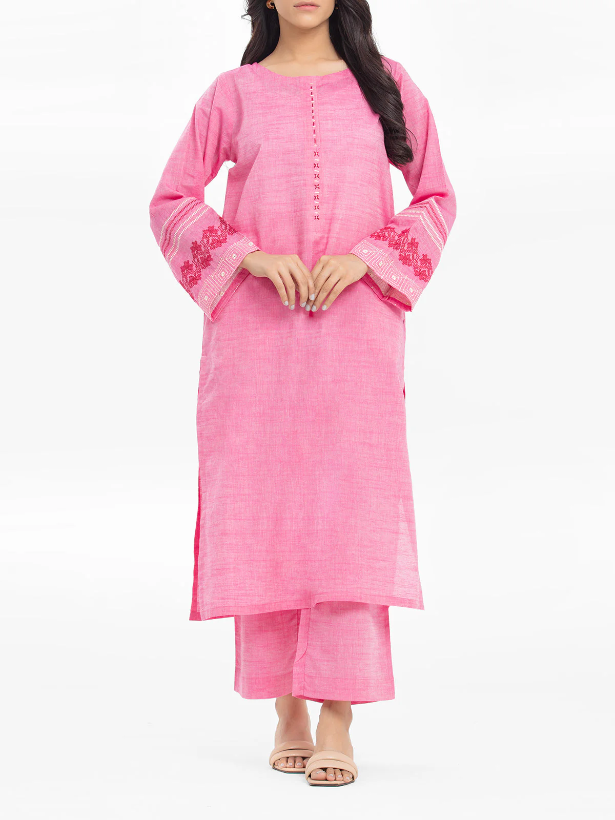 Pret Embroidered Chambray Shirt Trouser - EWTKE24-80354ST