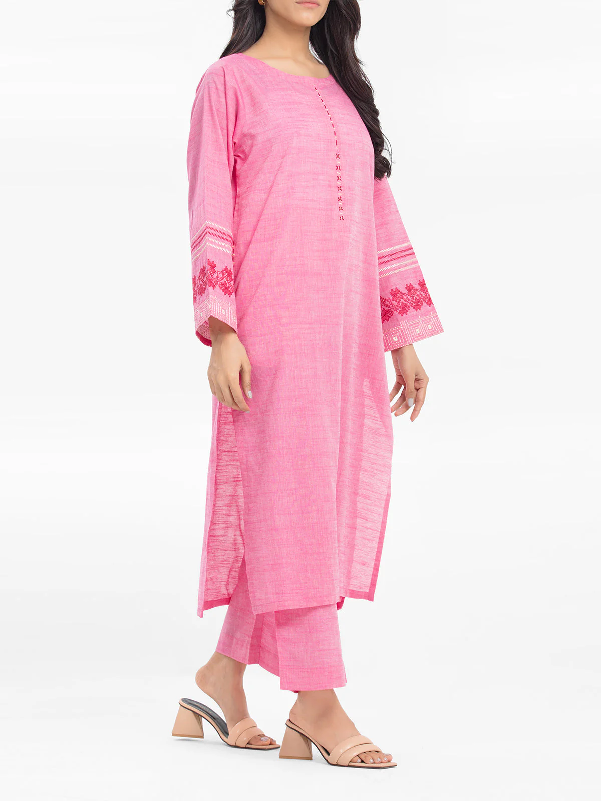 Pret Embroidered Chambray Shirt Trouser - EWTKE24-80354ST - Image 2