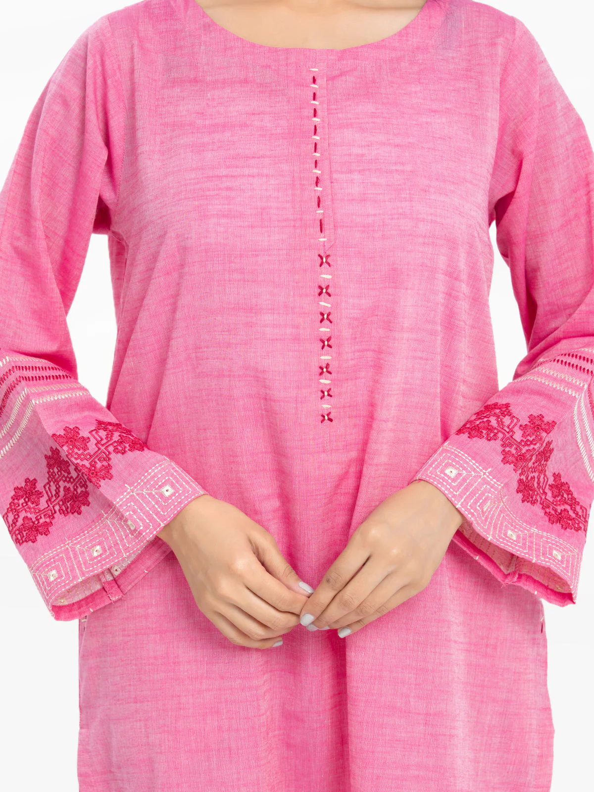 Pret Embroidered Chambray Shirt Trouser - EWTKE24-80354ST - Image 3