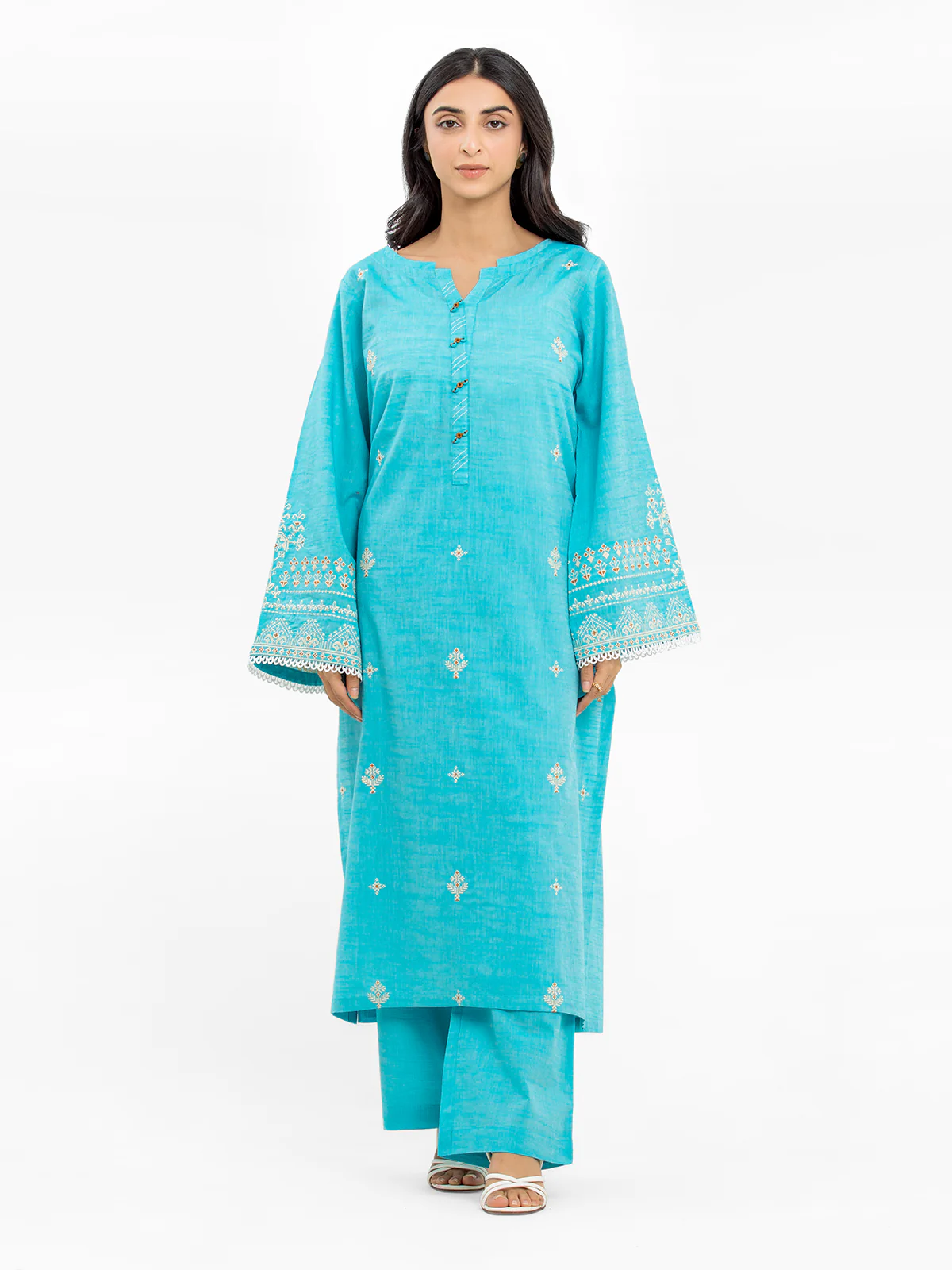 Pret Embroidered Chambray Shirt Trouser - EWTKE24-80355ST - Image 2