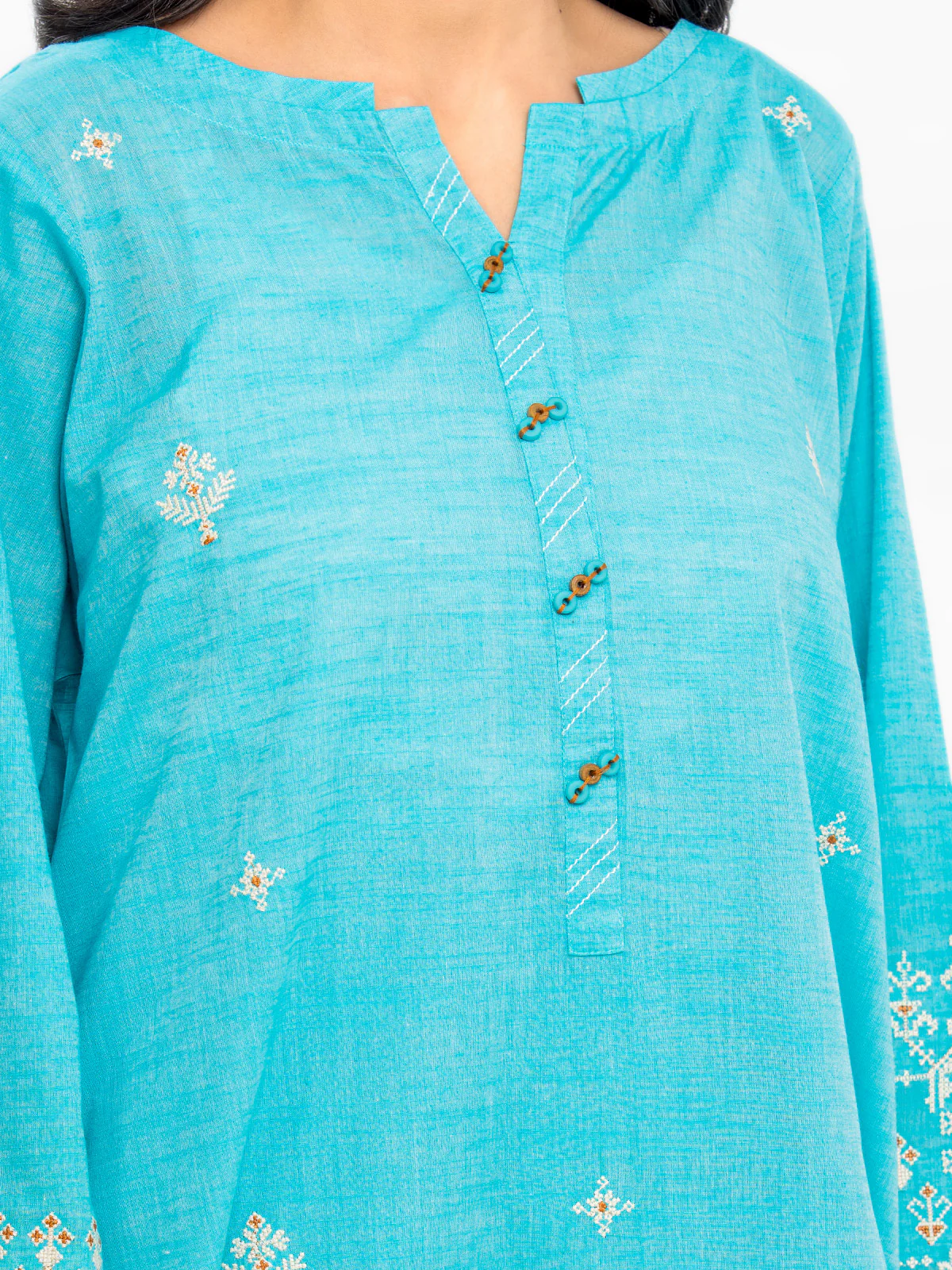 Pret Embroidered Chambray Shirt Trouser - EWTKE24-80355ST - Image 4