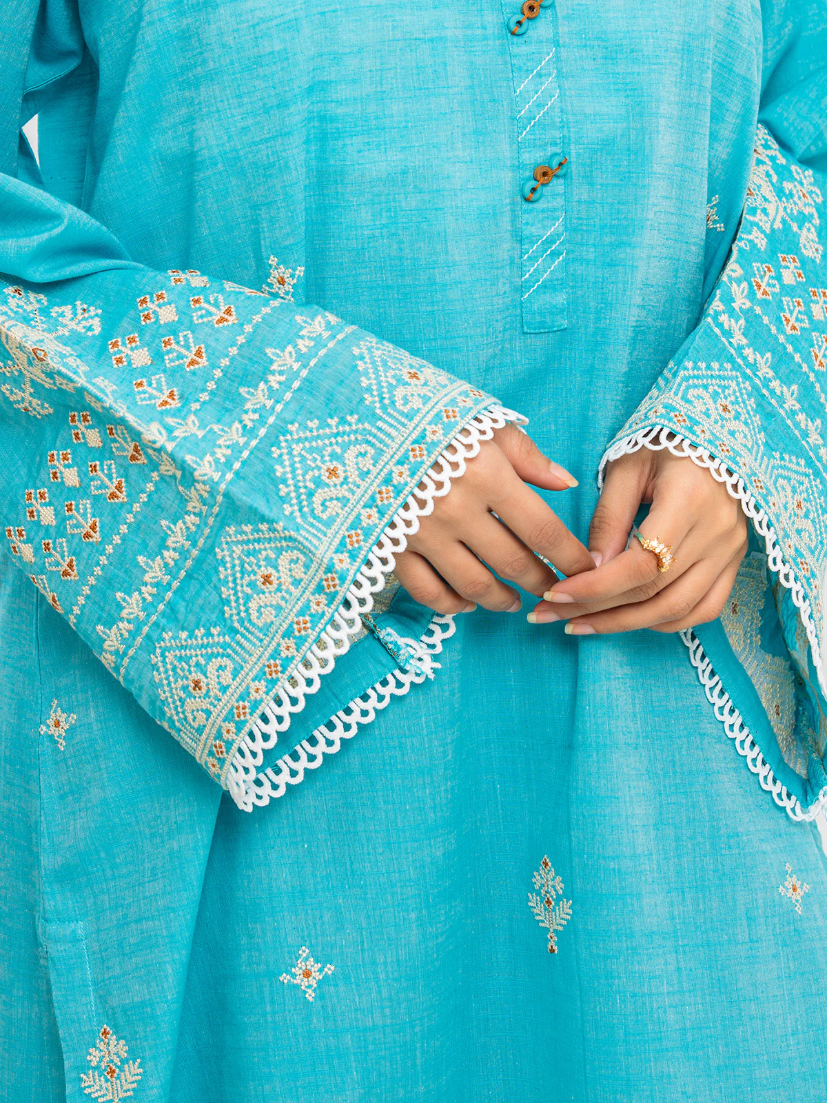 Pret Embroidered Chambray Shirt Trouser - EWTKE24-80355ST - Image 5