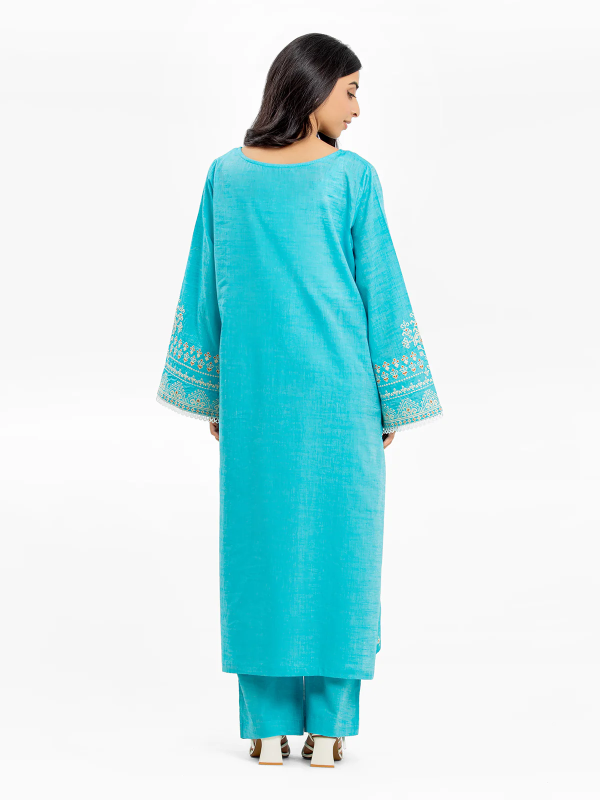 Pret Embroidered Chambray Shirt Trouser - EWTKE24-80355ST - Image 6