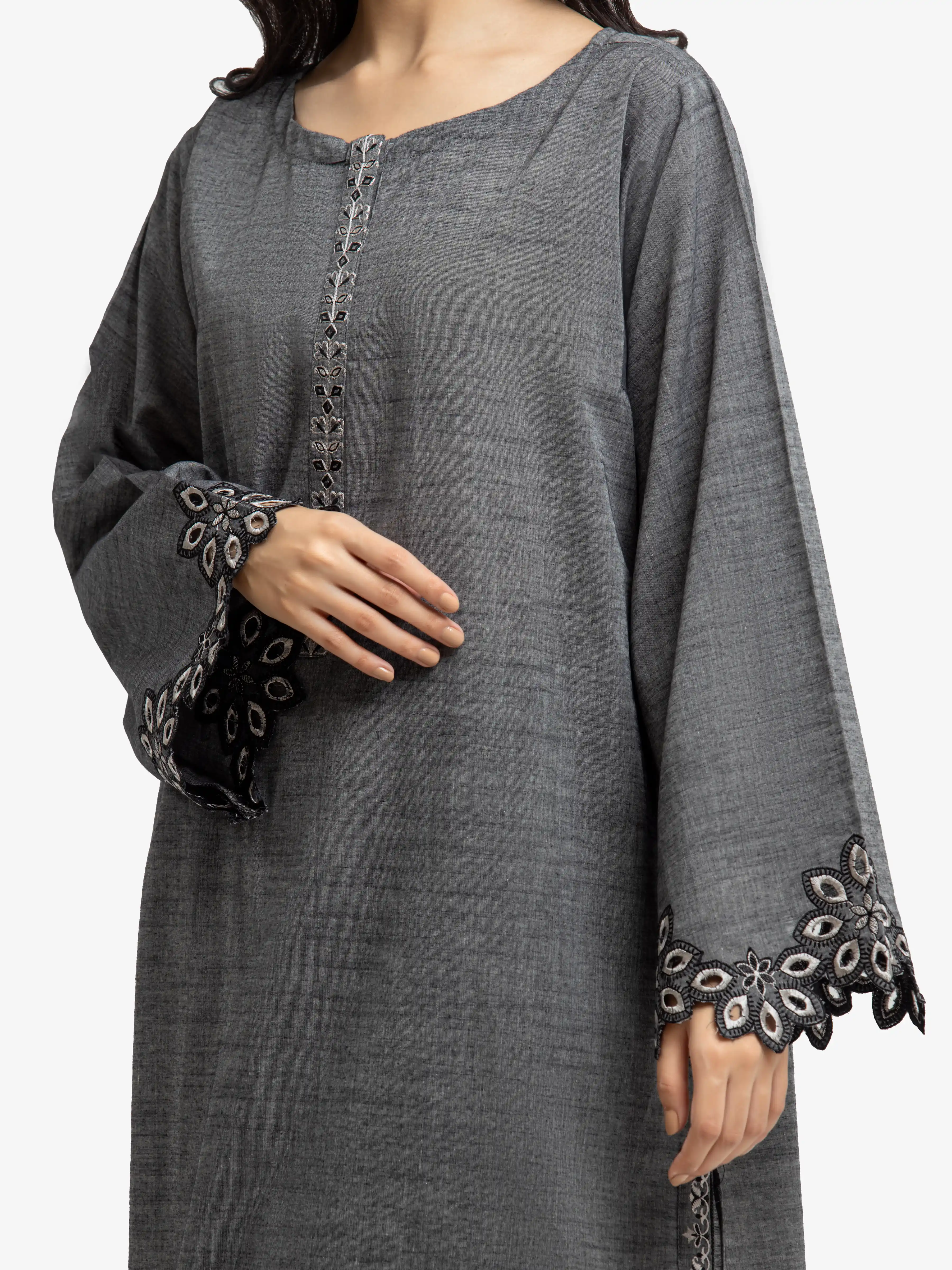 Pret Embroidered Chambray Shirt Trouser - EWTKE24-81177ST - Image 3