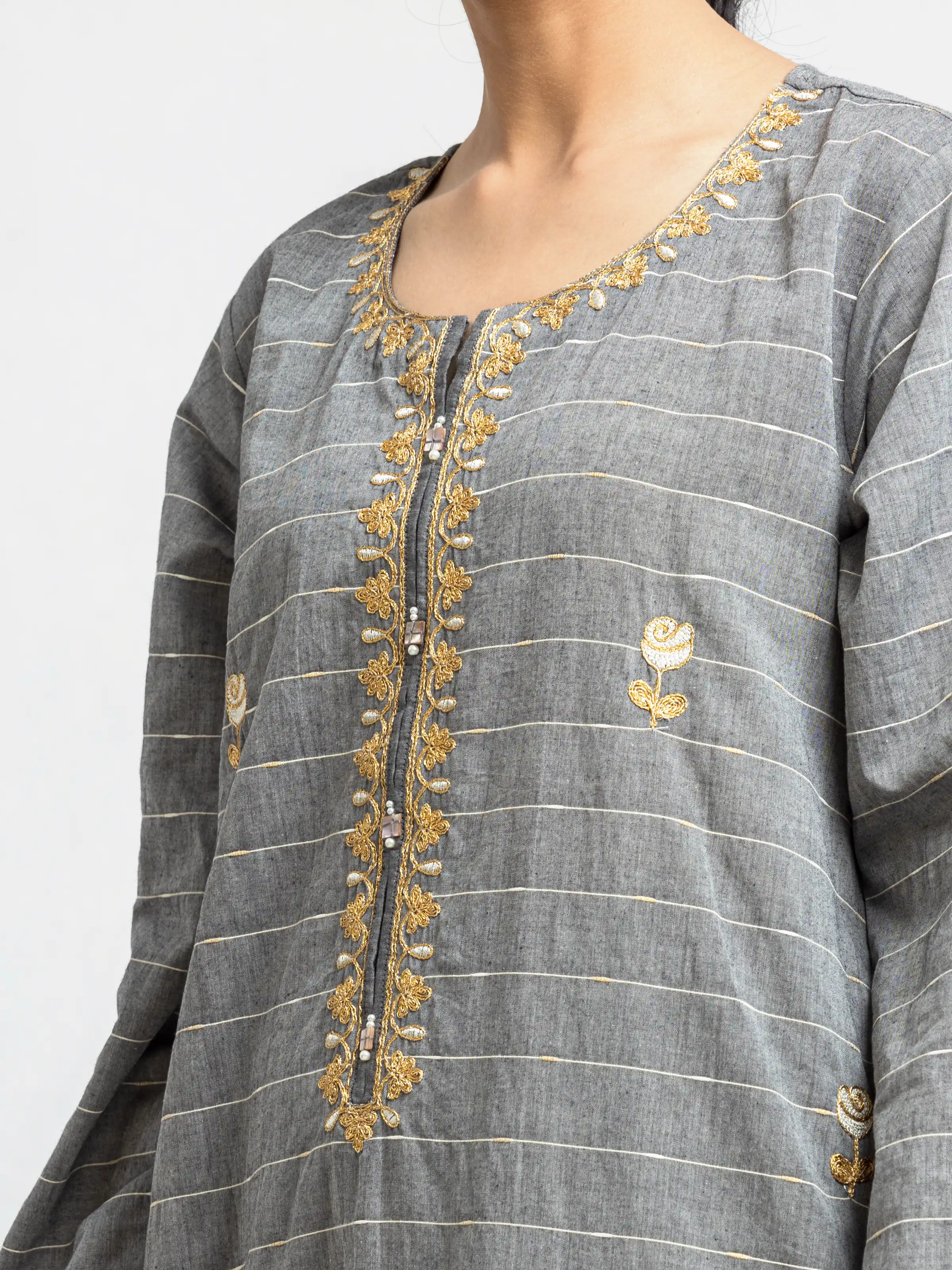 Pret Embroidered Cotton Jacquard Shirt Trouser - EWTKE24-69693ST - Image 2