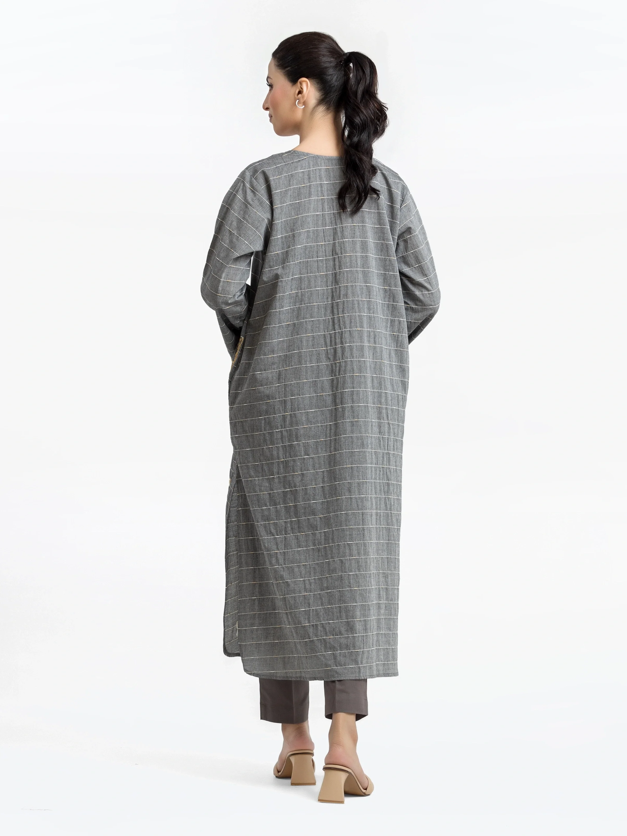 Pret Embroidered Cotton Jacquard Shirt Trouser - EWTKE24-69693ST - Image 4