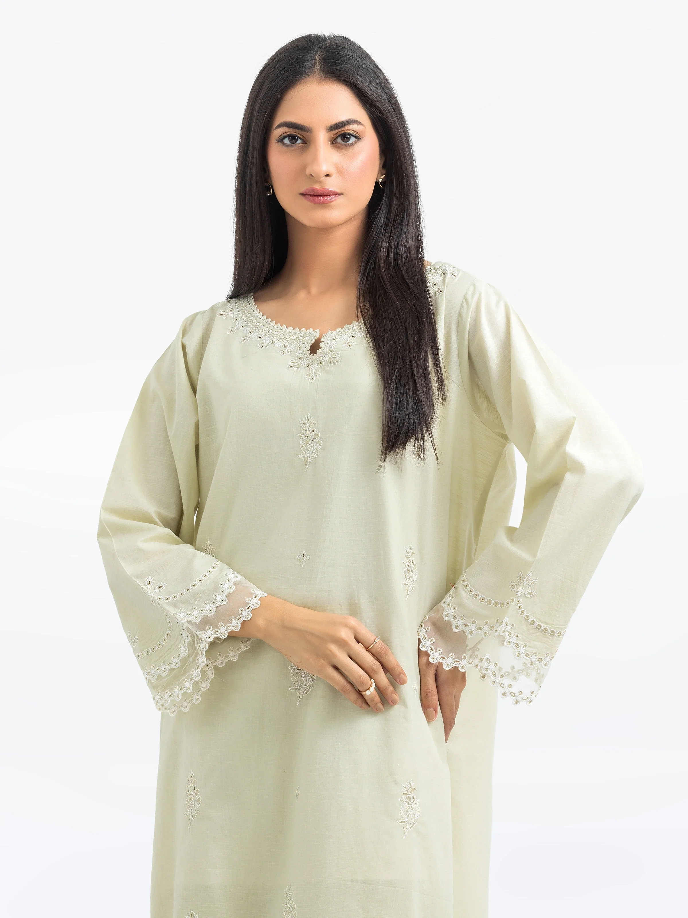 Pret Embroidered Cotton Slub Shirt Trouser - EWTKE24-80107ST - Image 2
