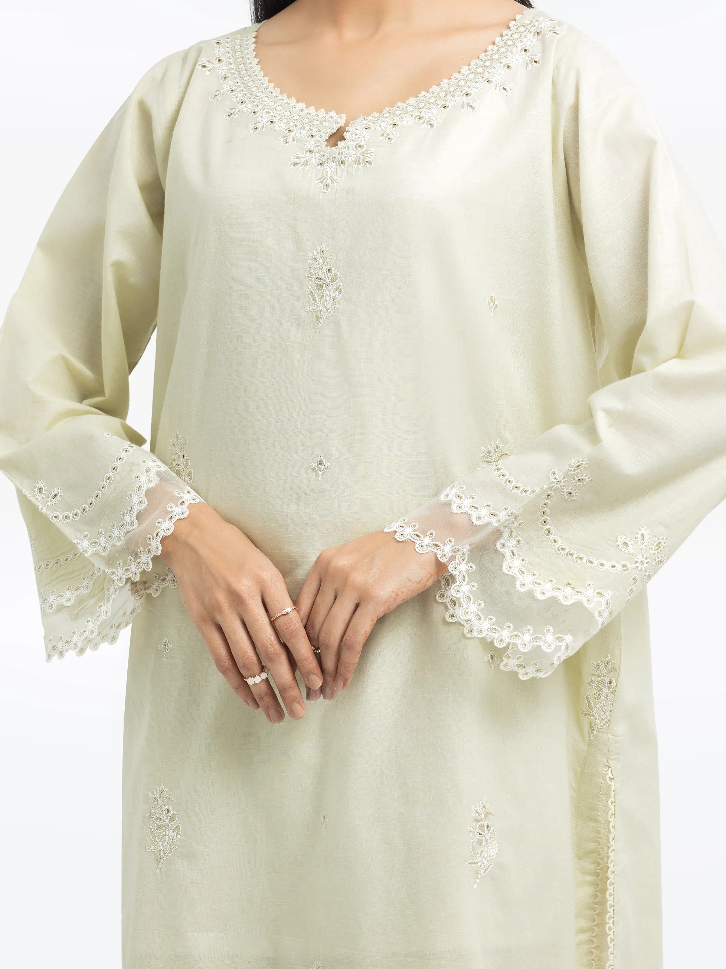 Pret Embroidered Cotton Slub Shirt Trouser - EWTKE24-80107ST - Image 3
