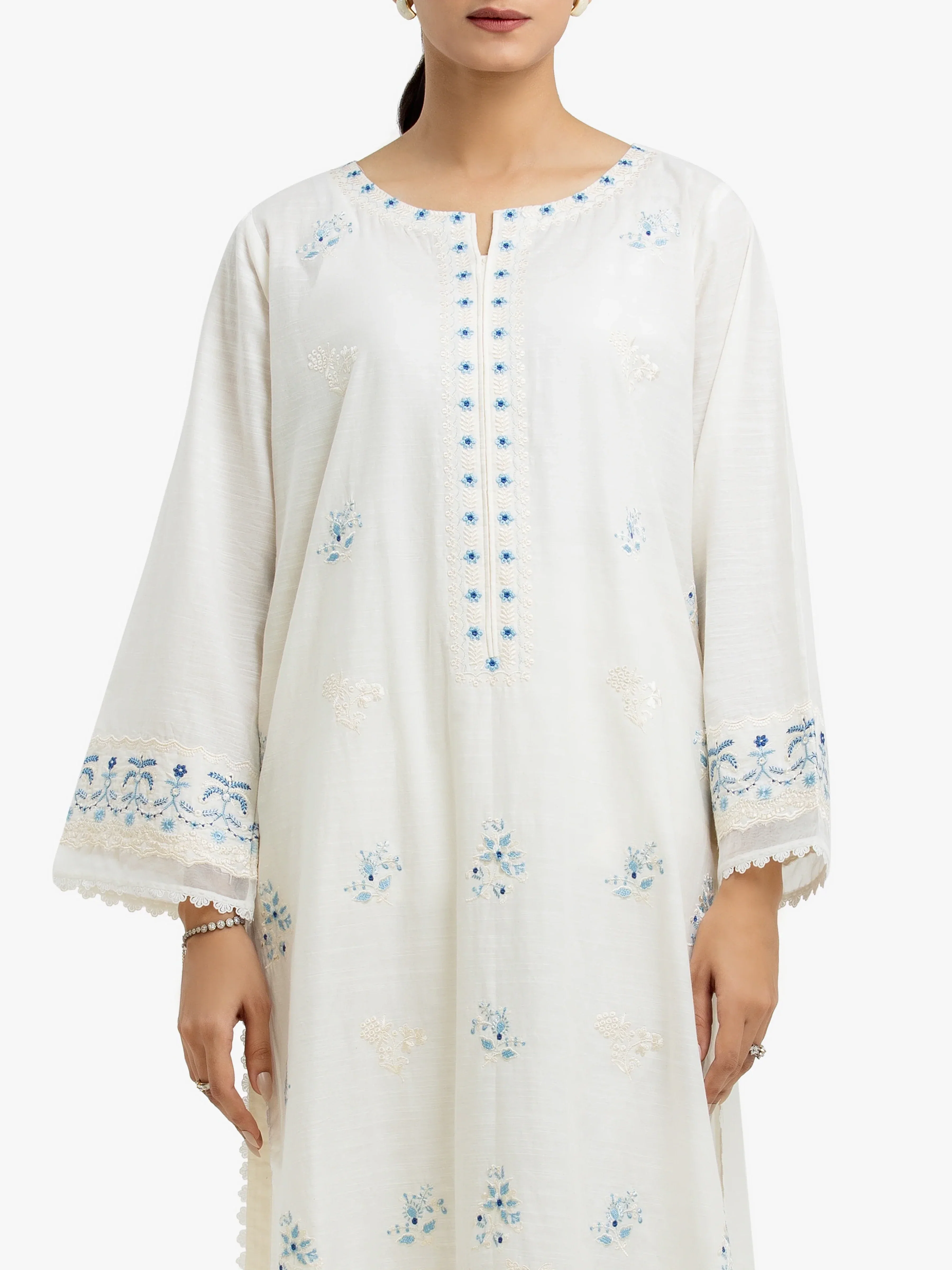 Pret Embroidered Cotton Slub Shirt Trouser - EWTKE24-81173ST - Image 2