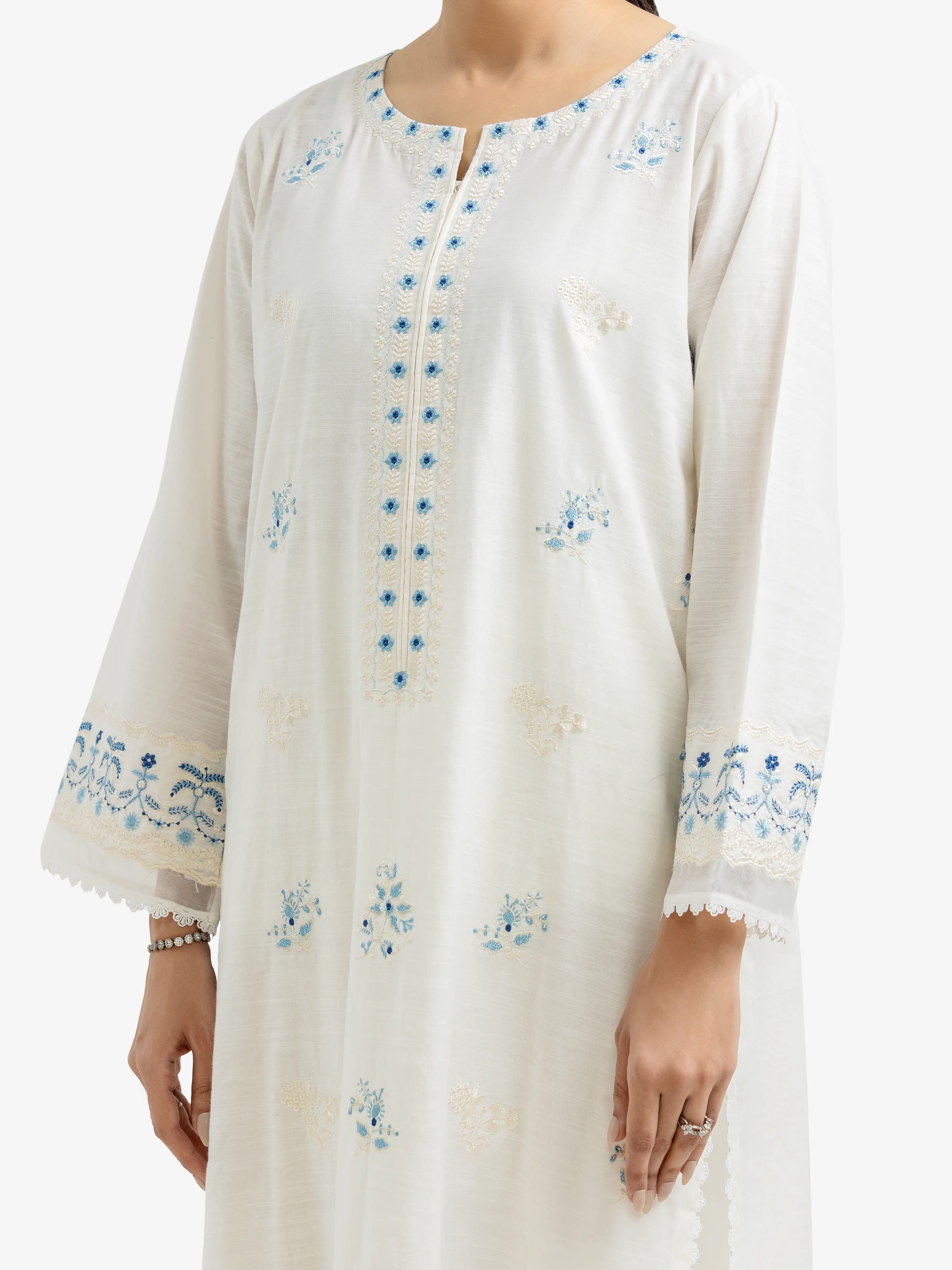 Pret Embroidered Cotton Slub Shirt Trouser - EWTKE24-81173ST - Image 3