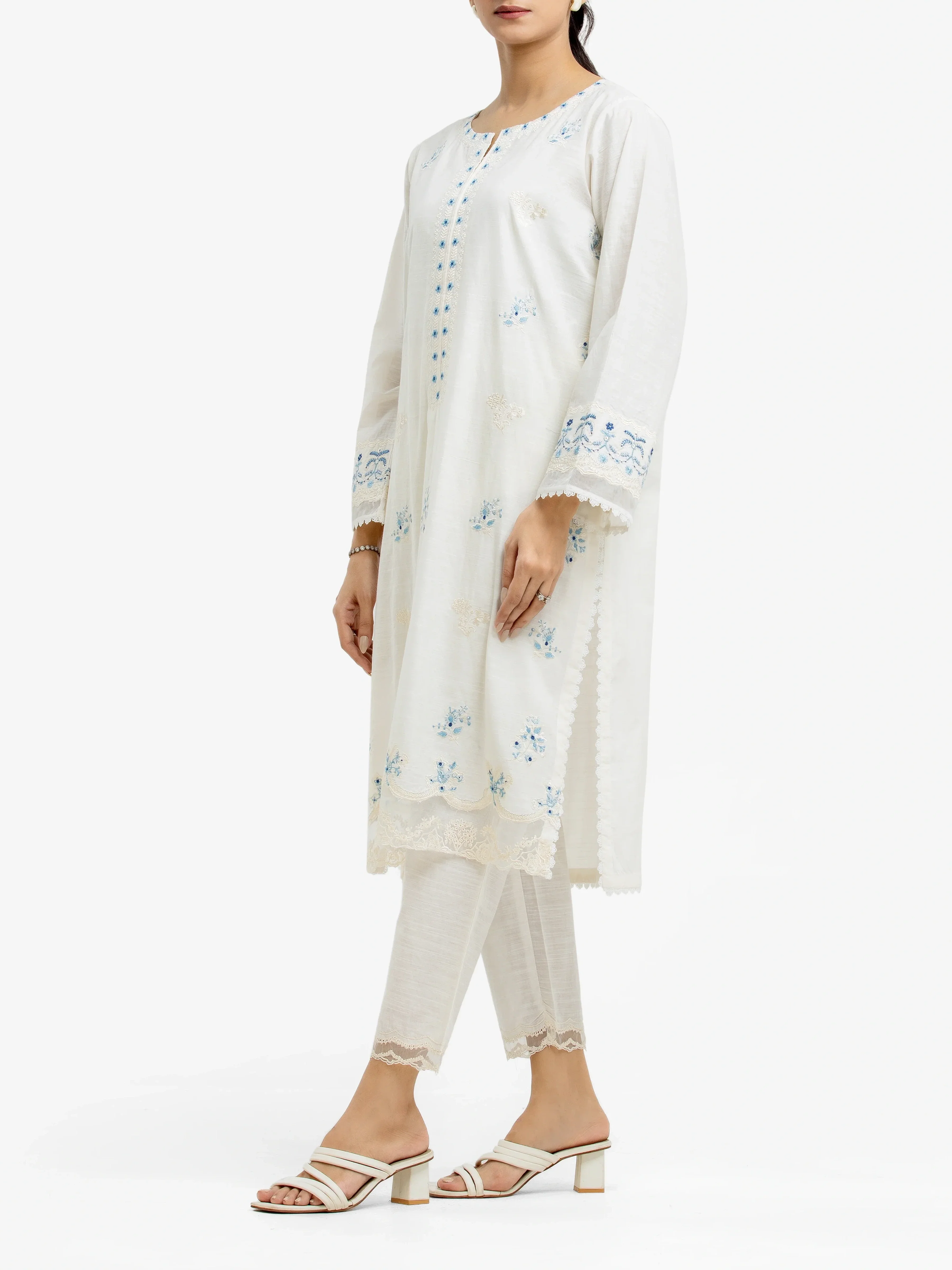 Pret Embroidered Cotton Slub Shirt Trouser - EWTKE24-81173ST - Image 4