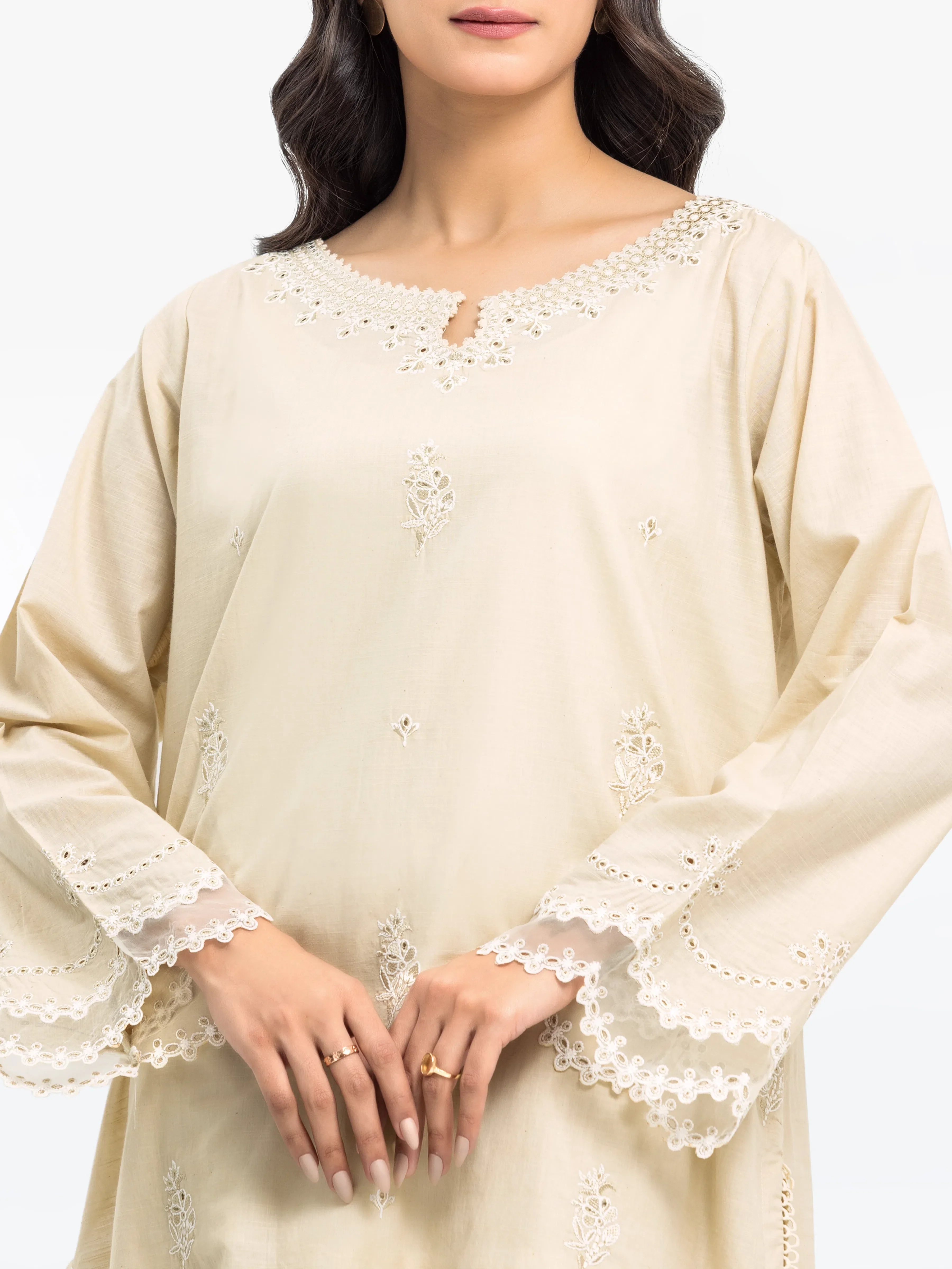 Pret Embroidered Cotton Slub Shirt Trouser - EWTKE24-81174ST - Image 2