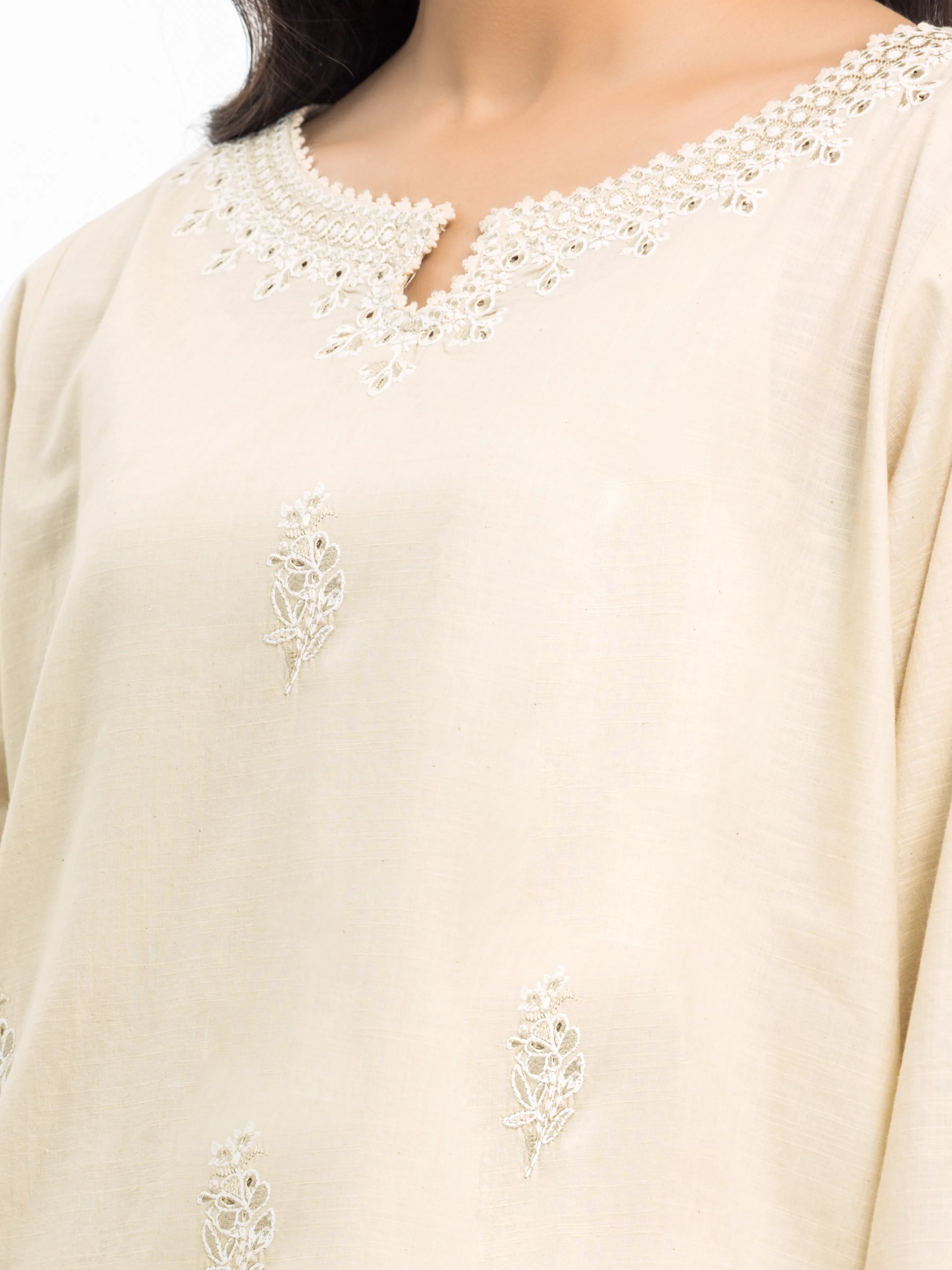 Pret Embroidered Cotton Slub Shirt Trouser - EWTKE24-81174ST - Image 3