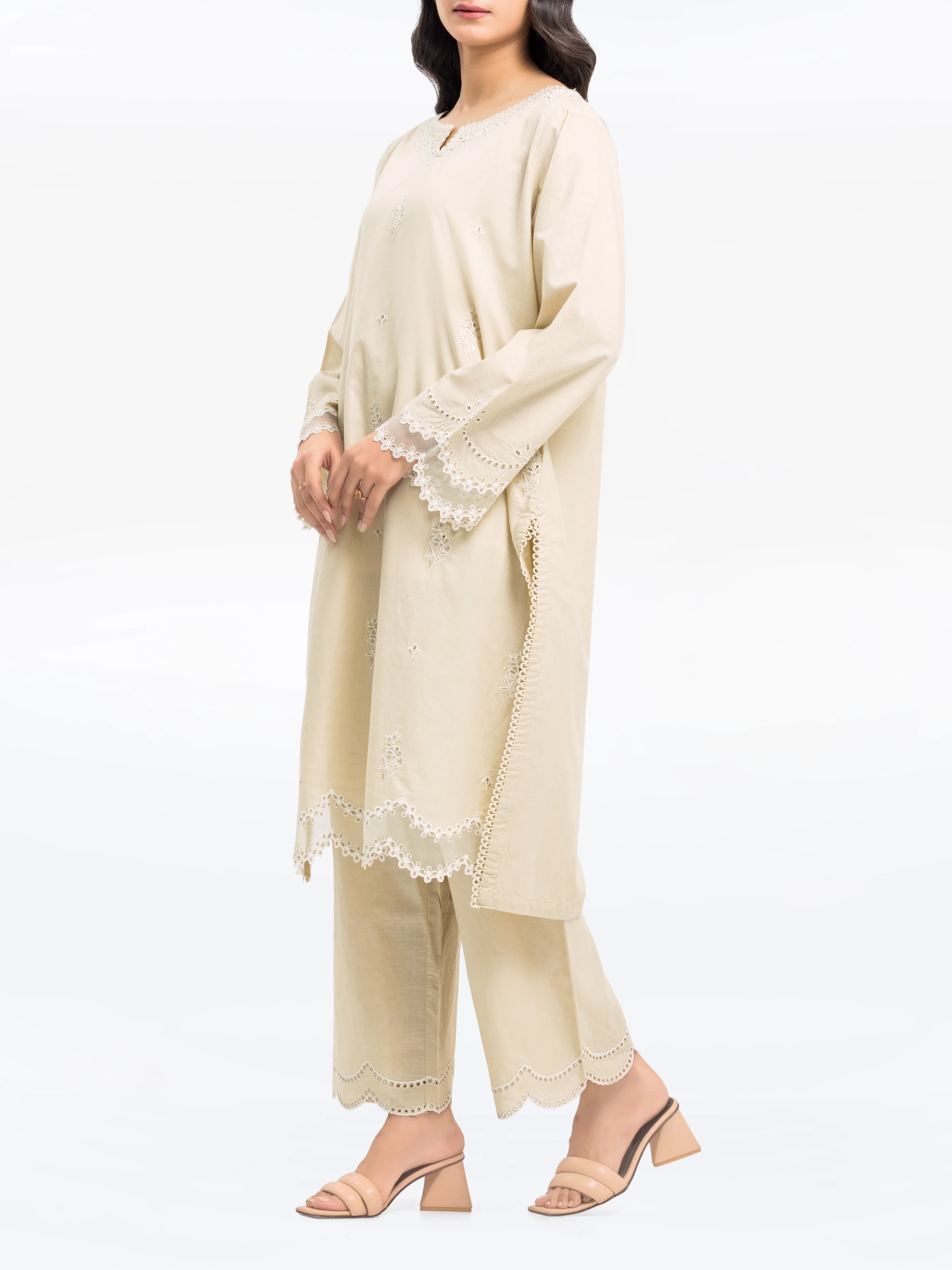 Pret Embroidered Cotton Slub Shirt Trouser - EWTKE24-81174ST - Image 5