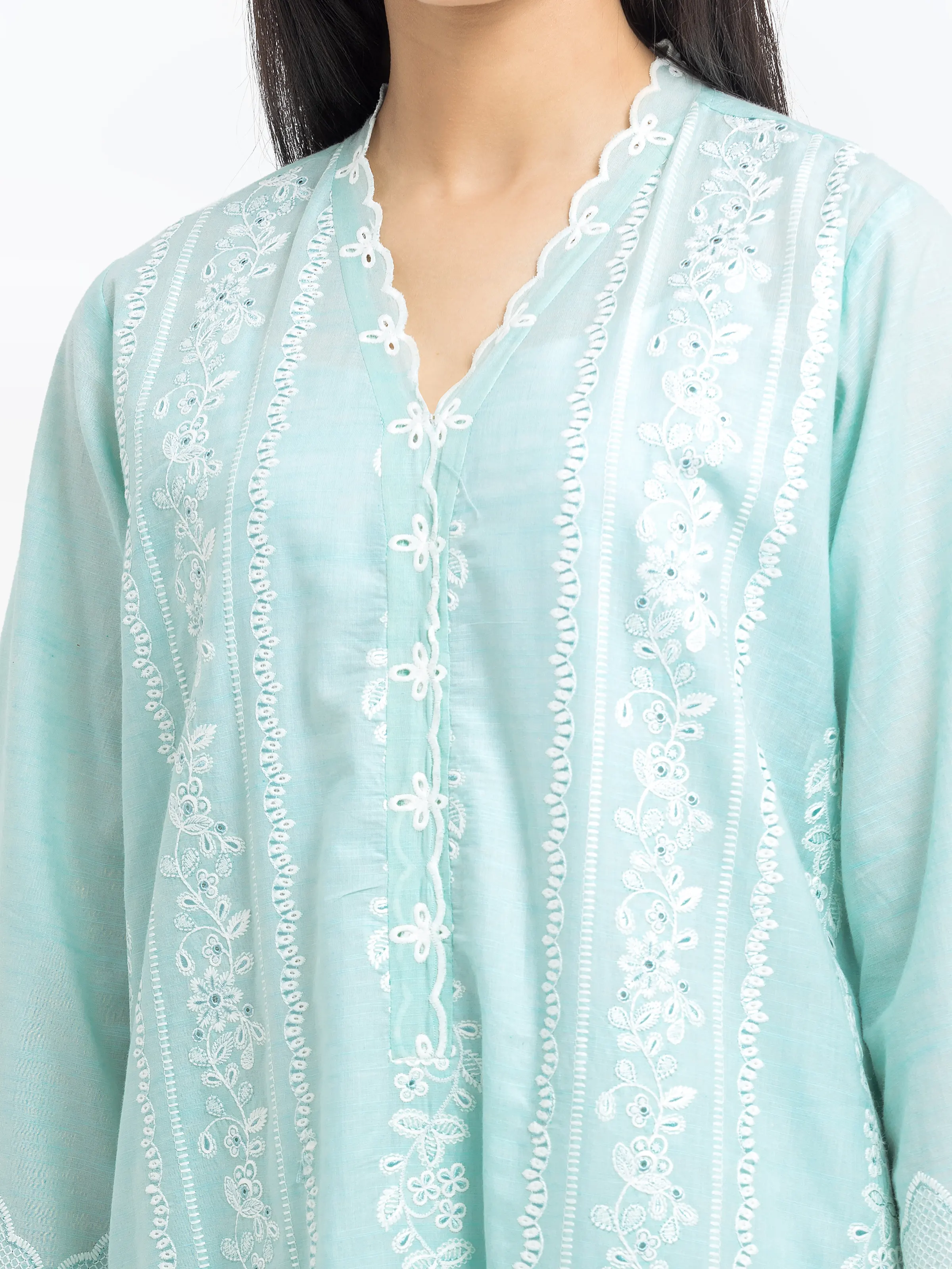Pret Embroidered Cotton Slub Shirt Trouser - EWTKE24-81175ST - Image 3
