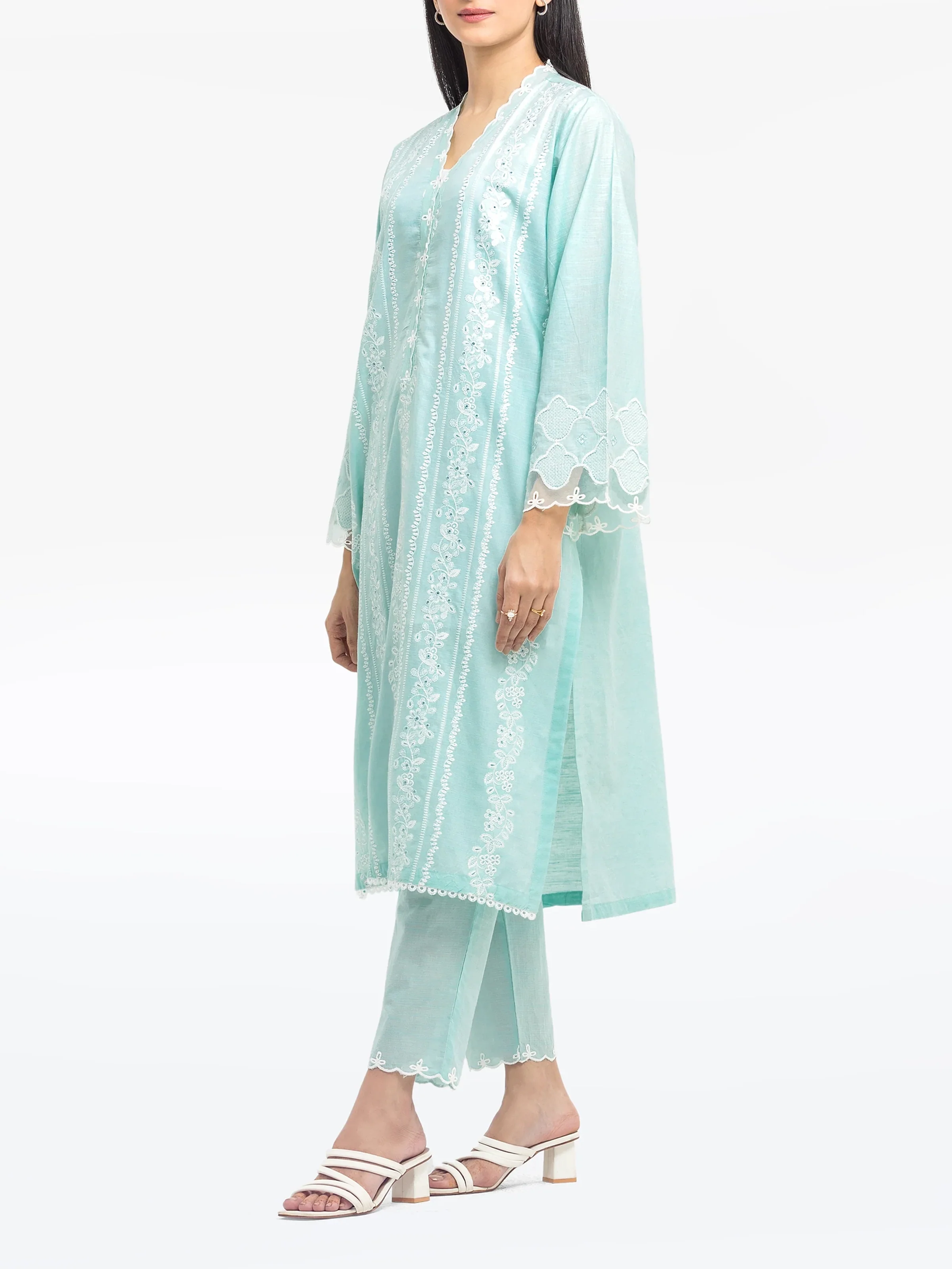 Pret Embroidered Cotton Slub Shirt Trouser - EWTKE24-81175ST - Image 4