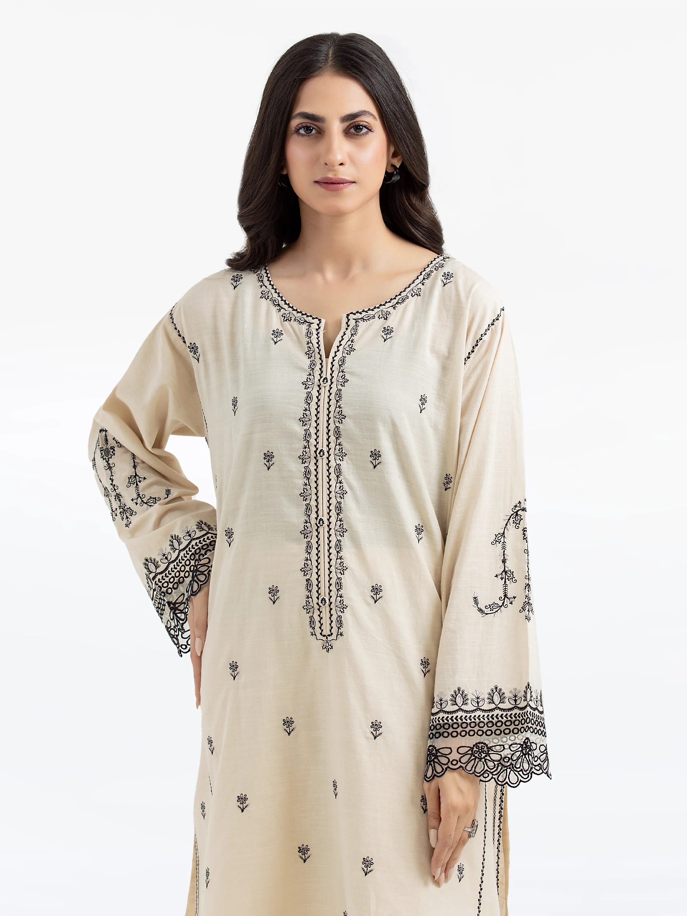 Pret Embroidered Cotton Slub Shirt Trouser - EWTKE24-81176ST - Image 2