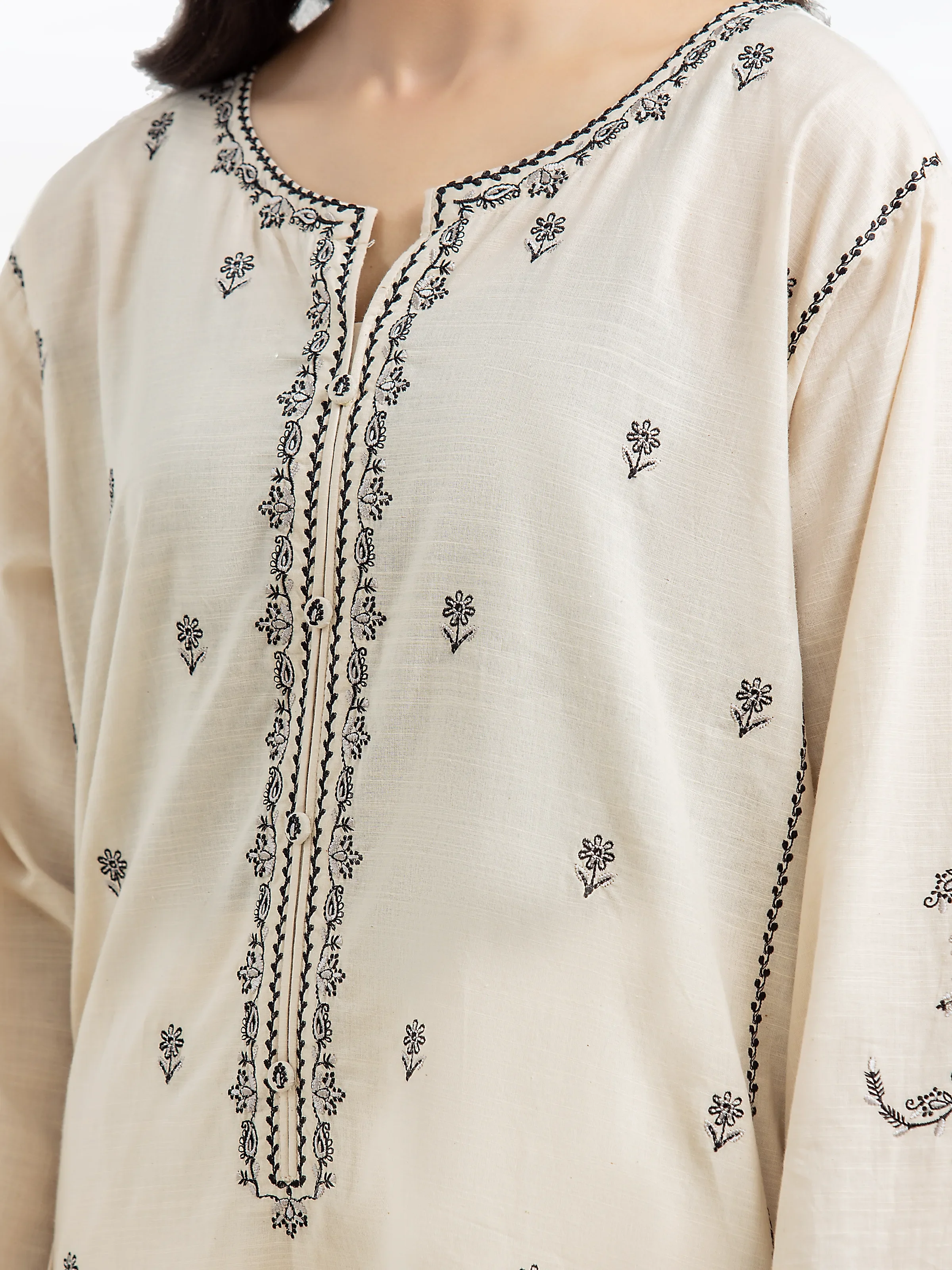 Pret Embroidered Cotton Slub Shirt Trouser - EWTKE24-81176ST - Image 3