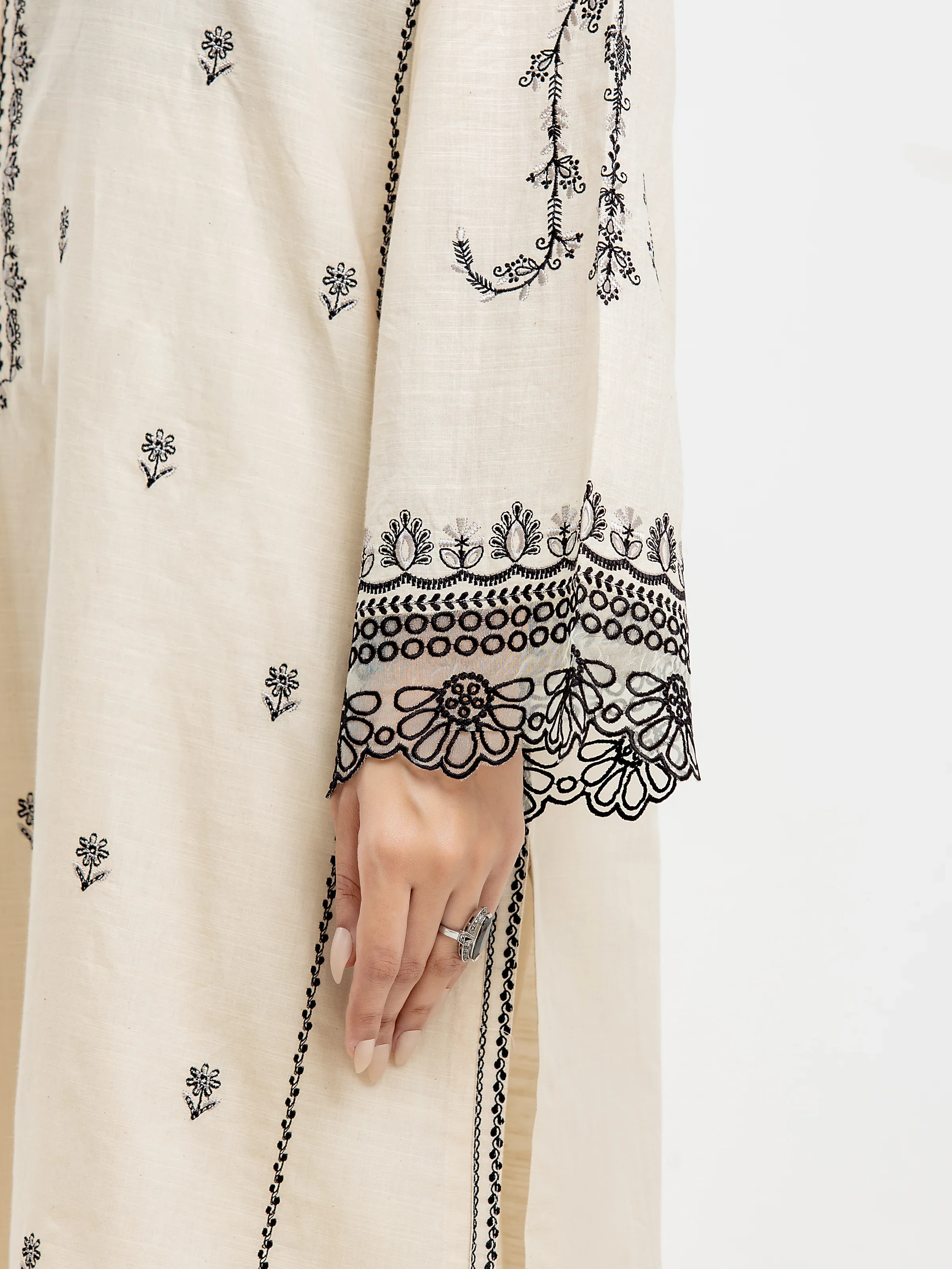 Pret Embroidered Cotton Slub Shirt Trouser - EWTKE24-81176ST - Image 4