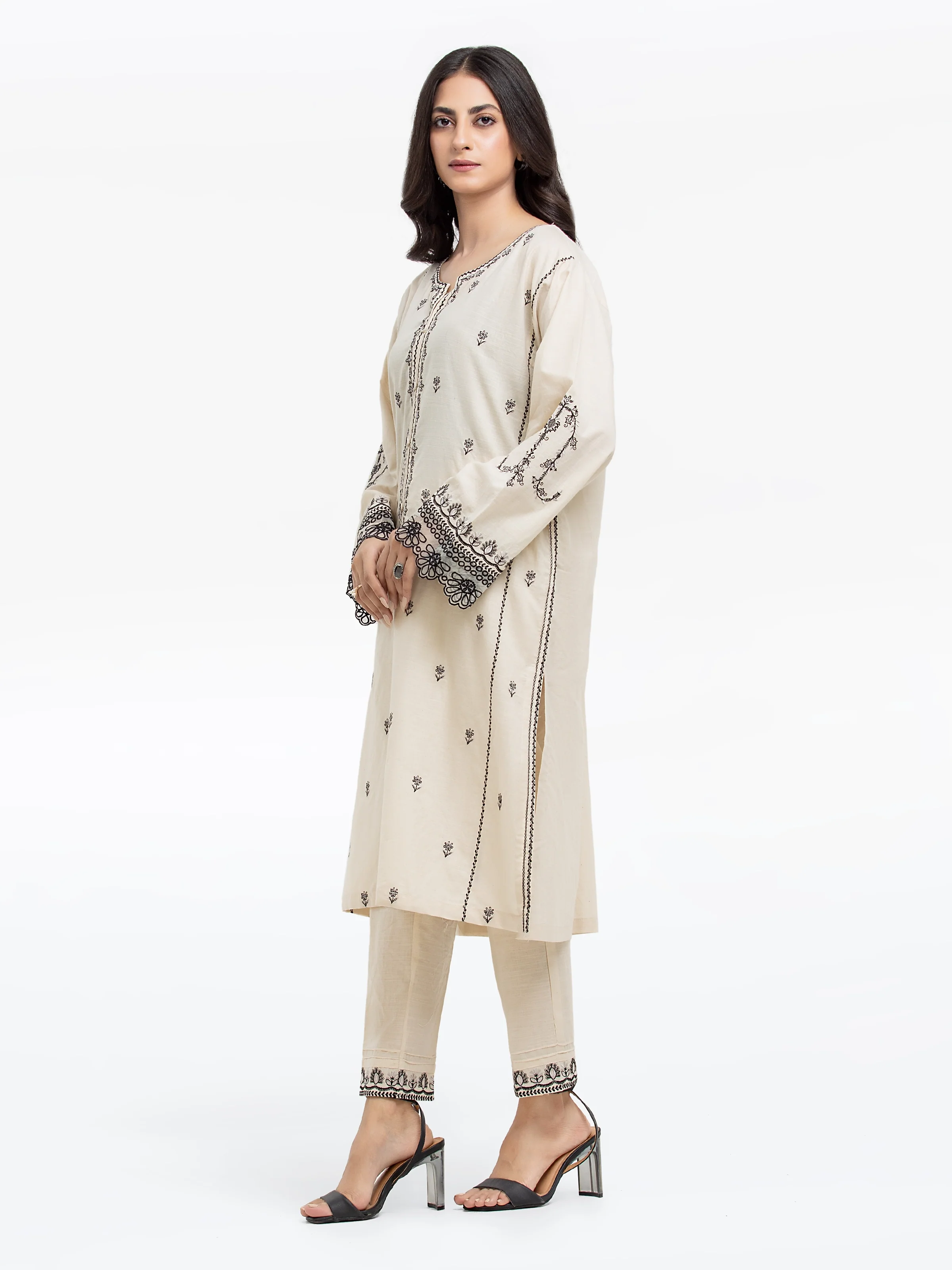 Pret Embroidered Cotton Slub Shirt Trouser - EWTKE24-81176ST - Image 6