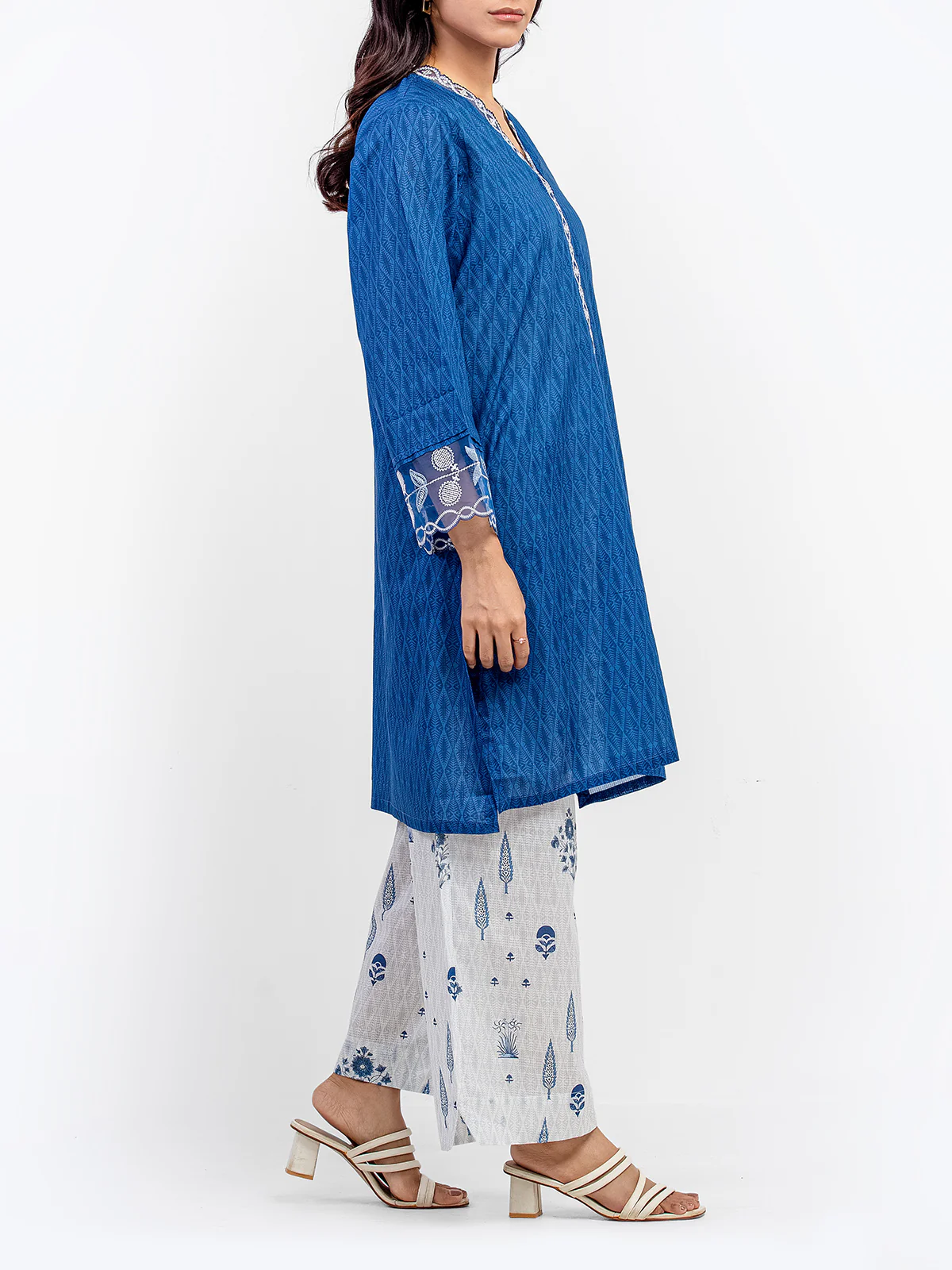 Pret Embroidered Cotton Slub Shirt Trouser - EWTKE5-81676ST - Image 4