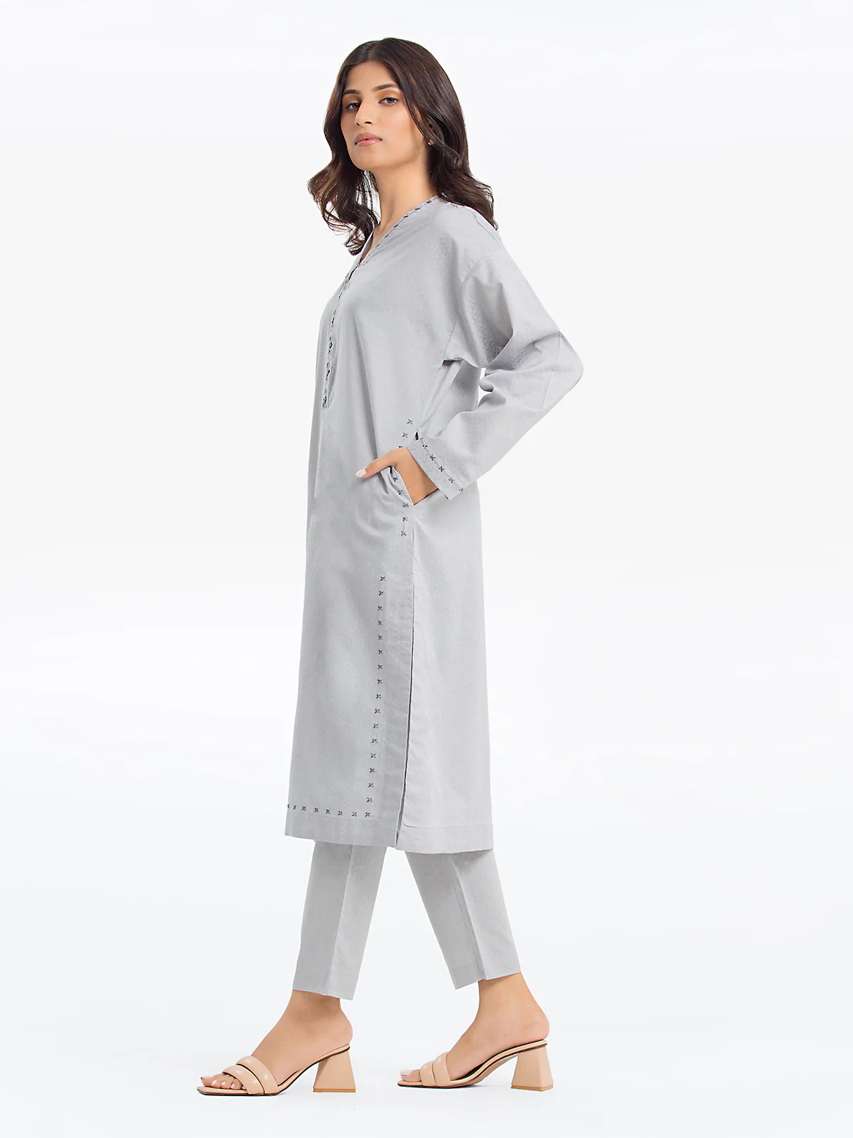 Pret Embroidered Dobby Shirt Trouser - EWTKE24-68973ST - Image 4