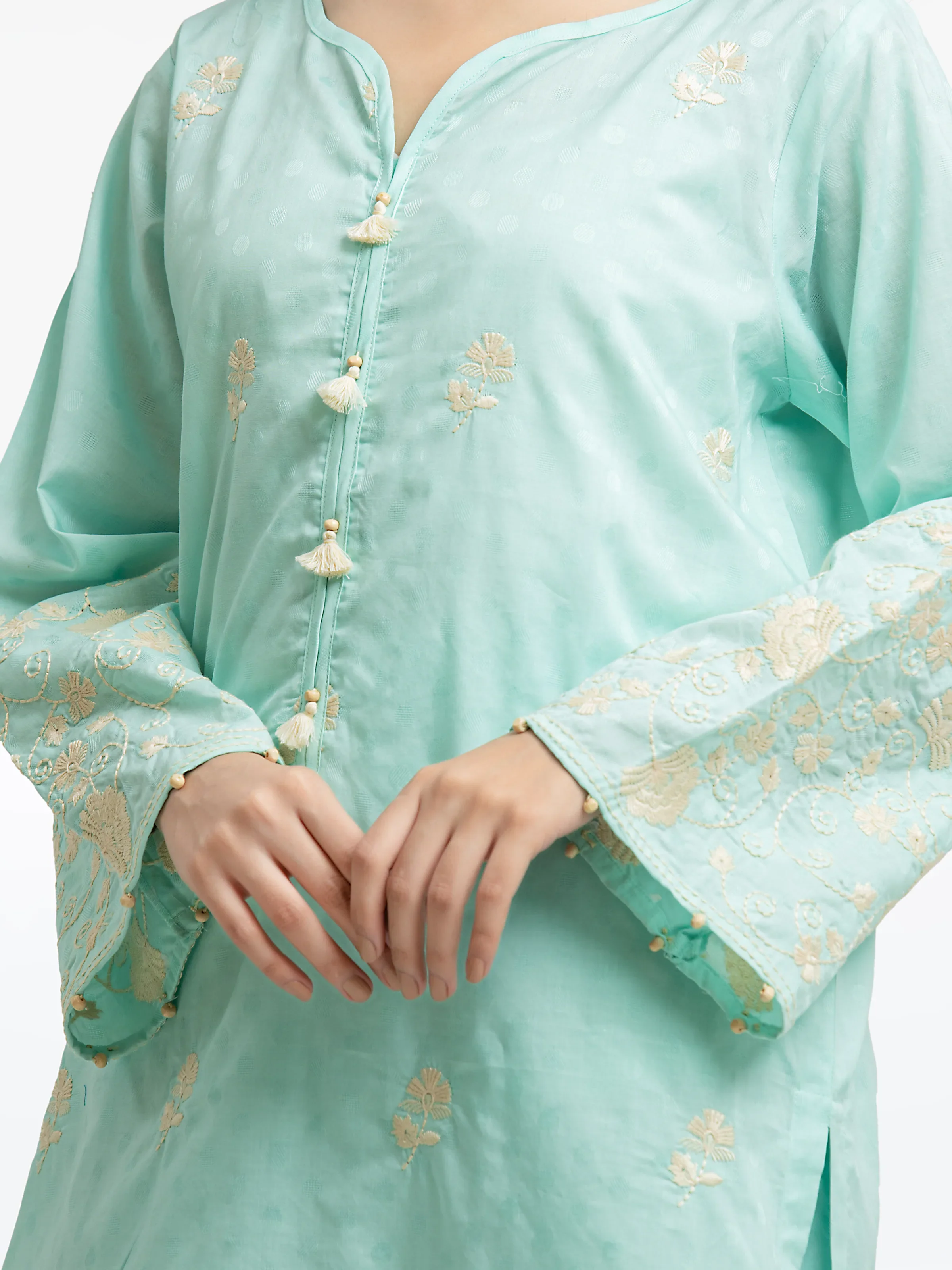 Pret Embroidered Dobby Shirt Trouser - EWTKE24-68979ST - Image 2