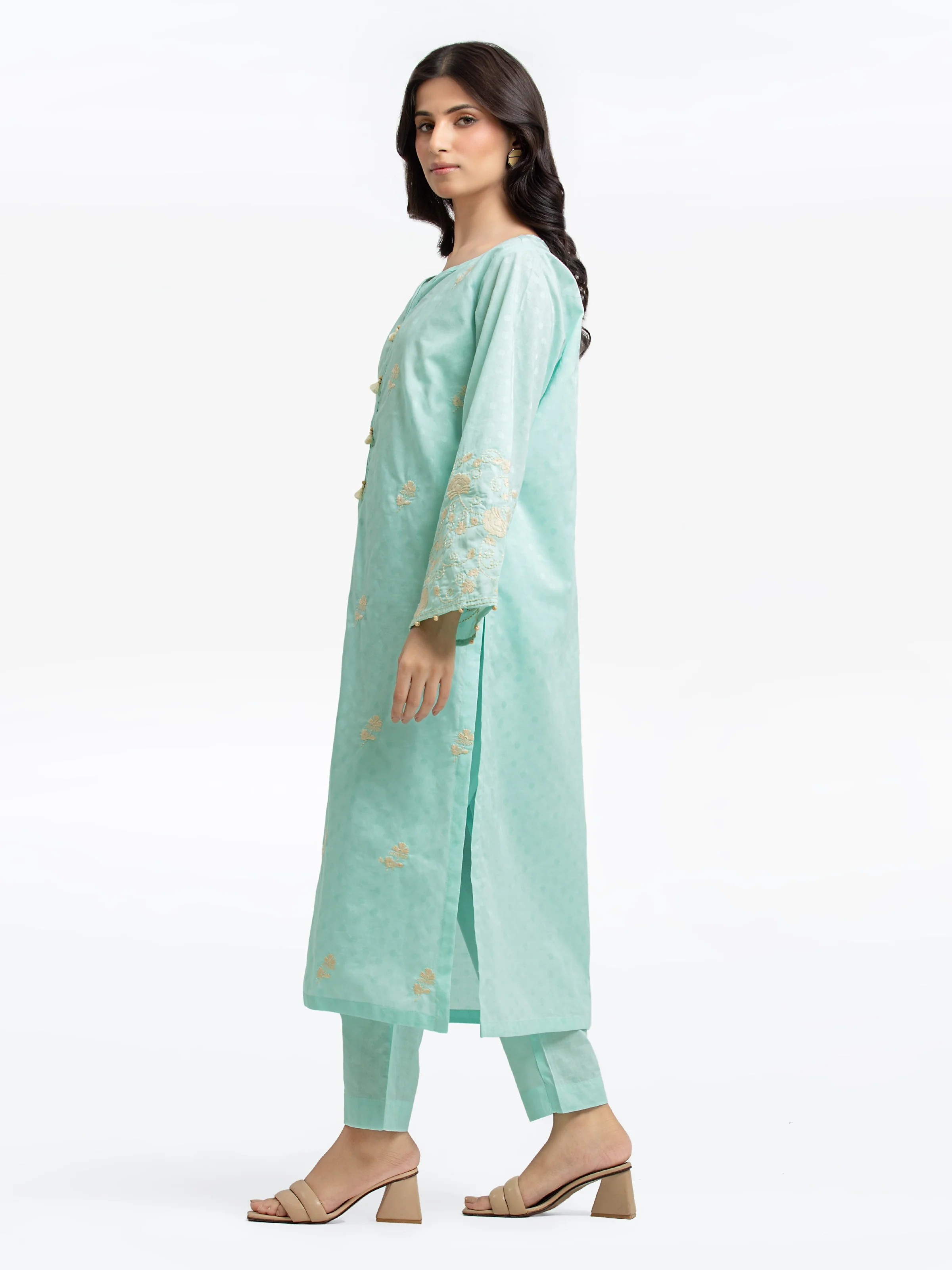 Pret Embroidered Dobby Shirt Trouser - EWTKE24-68979ST - Image 3