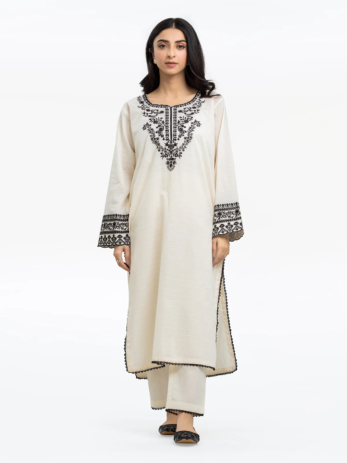Pret Embroidered Dobby Shirt Trouser - EWTKE24-69647ST - Image 2