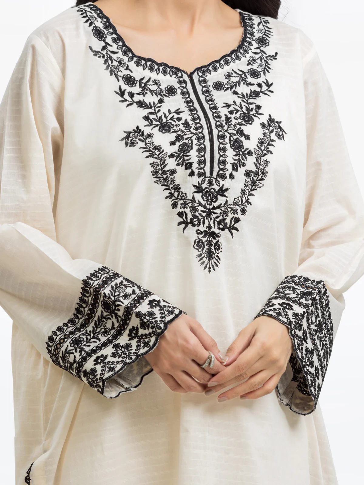 Pret Embroidered Dobby Shirt Trouser - EWTKE24-69647ST - Image 3
