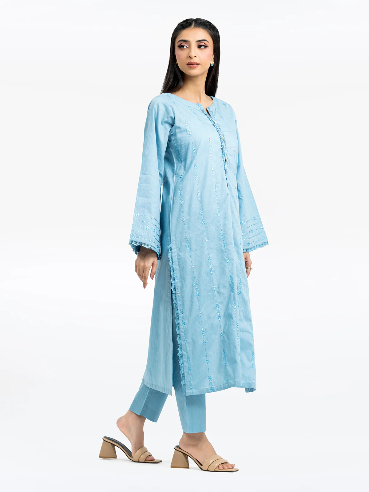 Pret Embroidered Dobby Shirt Trouser - EWTKE24-69651ST - Image 4