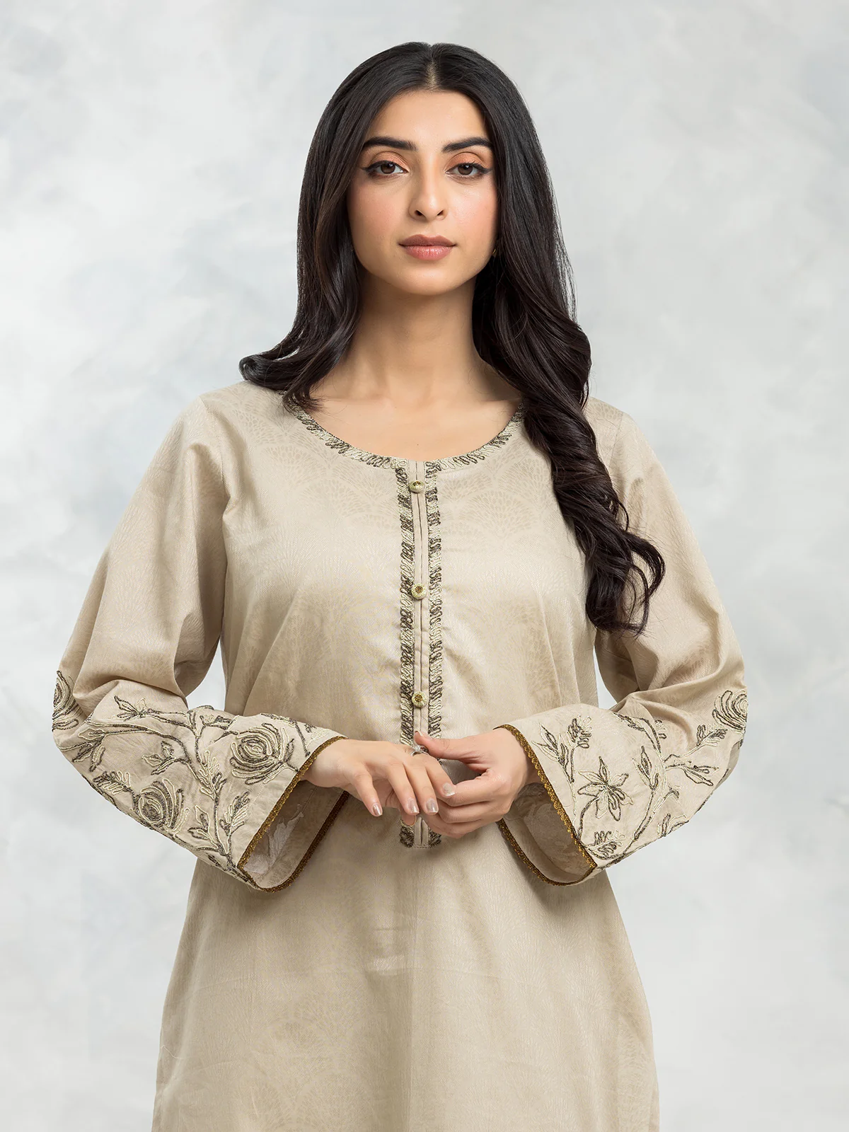 Pret Embroidered Dobby Shirt Trouser - EWTKE24-69654ST - Image 2
