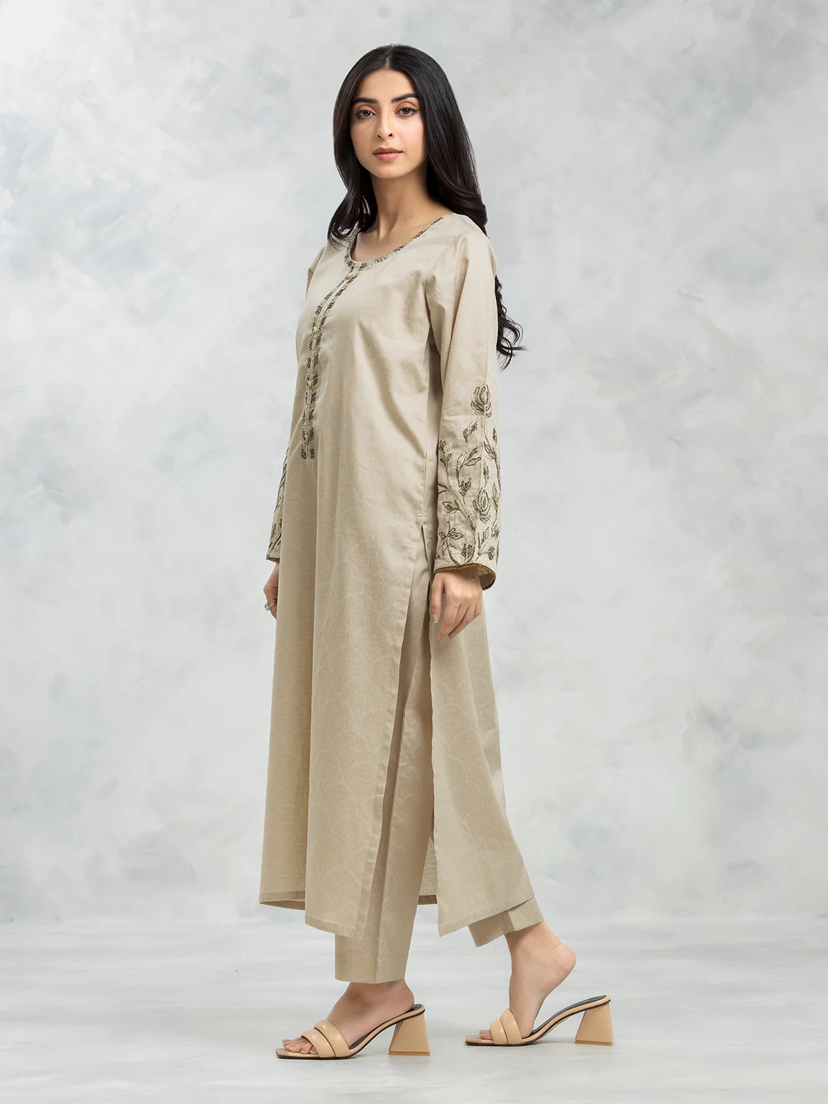 Pret Embroidered Dobby Shirt Trouser - EWTKE24-69654ST - Image 3