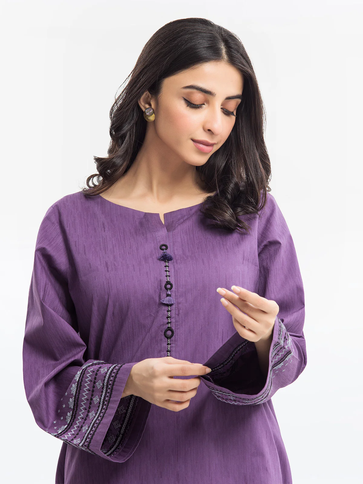 Pret Embroidered Dobby Shirt Trouser - EWTKE24-69657ST - Image 2