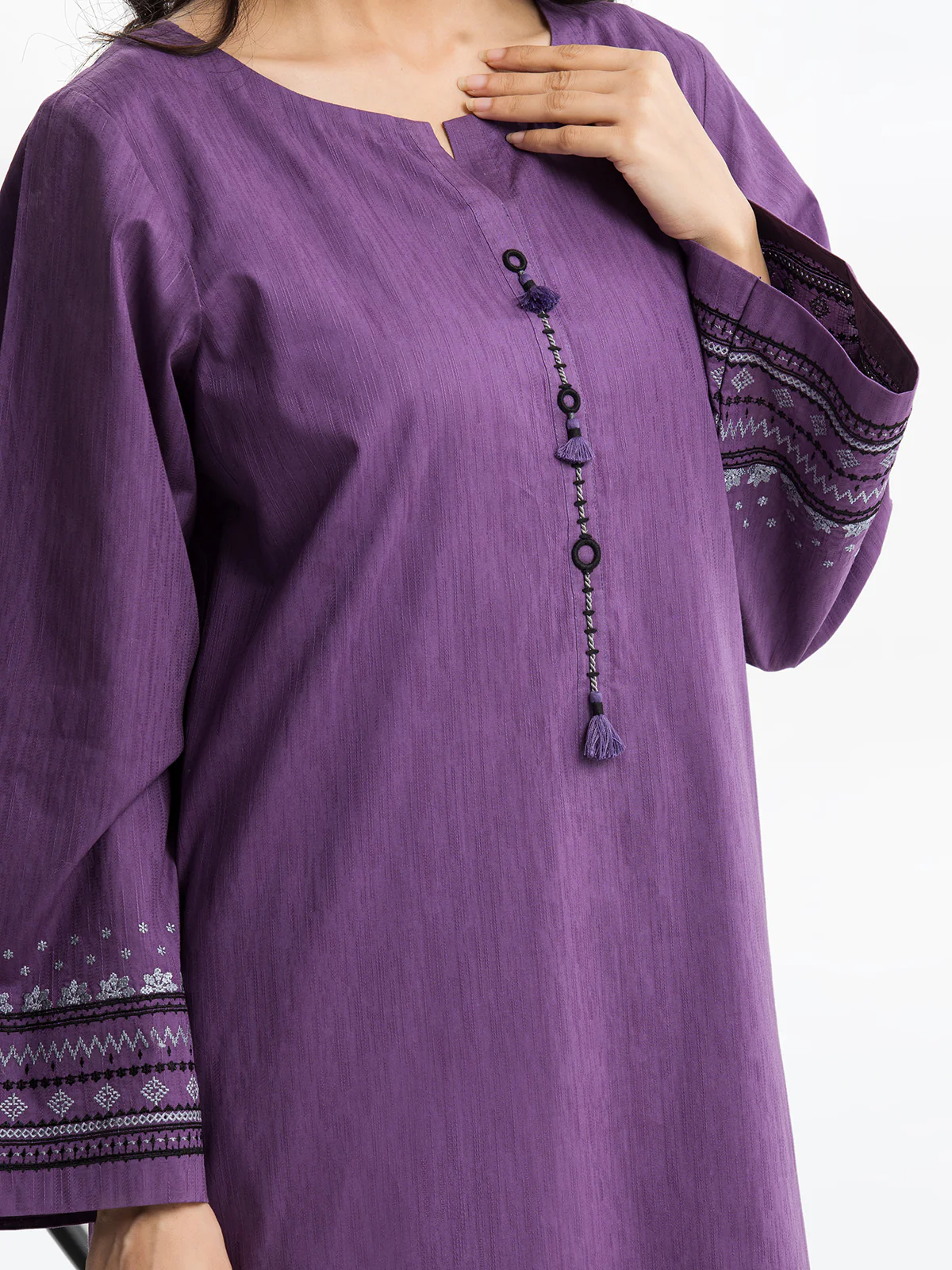Pret Embroidered Dobby Shirt Trouser - EWTKE24-69657ST - Image 3