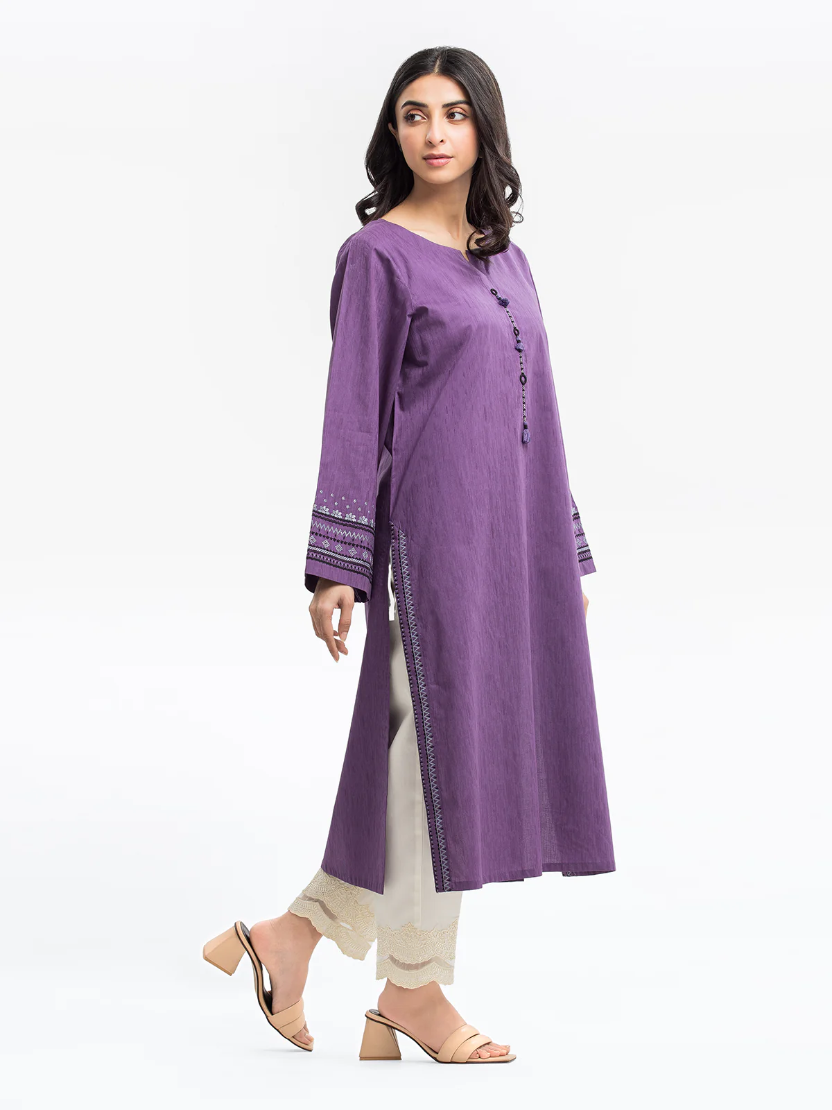 Pret Embroidered Dobby Shirt Trouser - EWTKE24-69657ST - Image 4